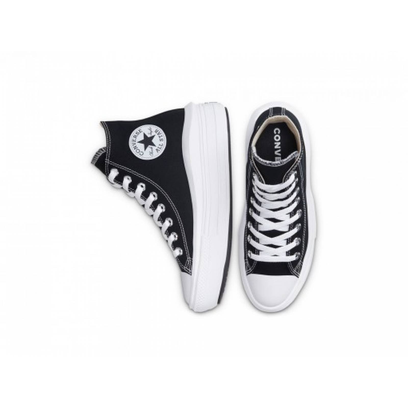 Tenis CONVERSE 568497 BLACK NATURAL IVORY WHITE CHUCK TAYLOR ALL STAR MOVE PLATFORM  23 27 DAMAS