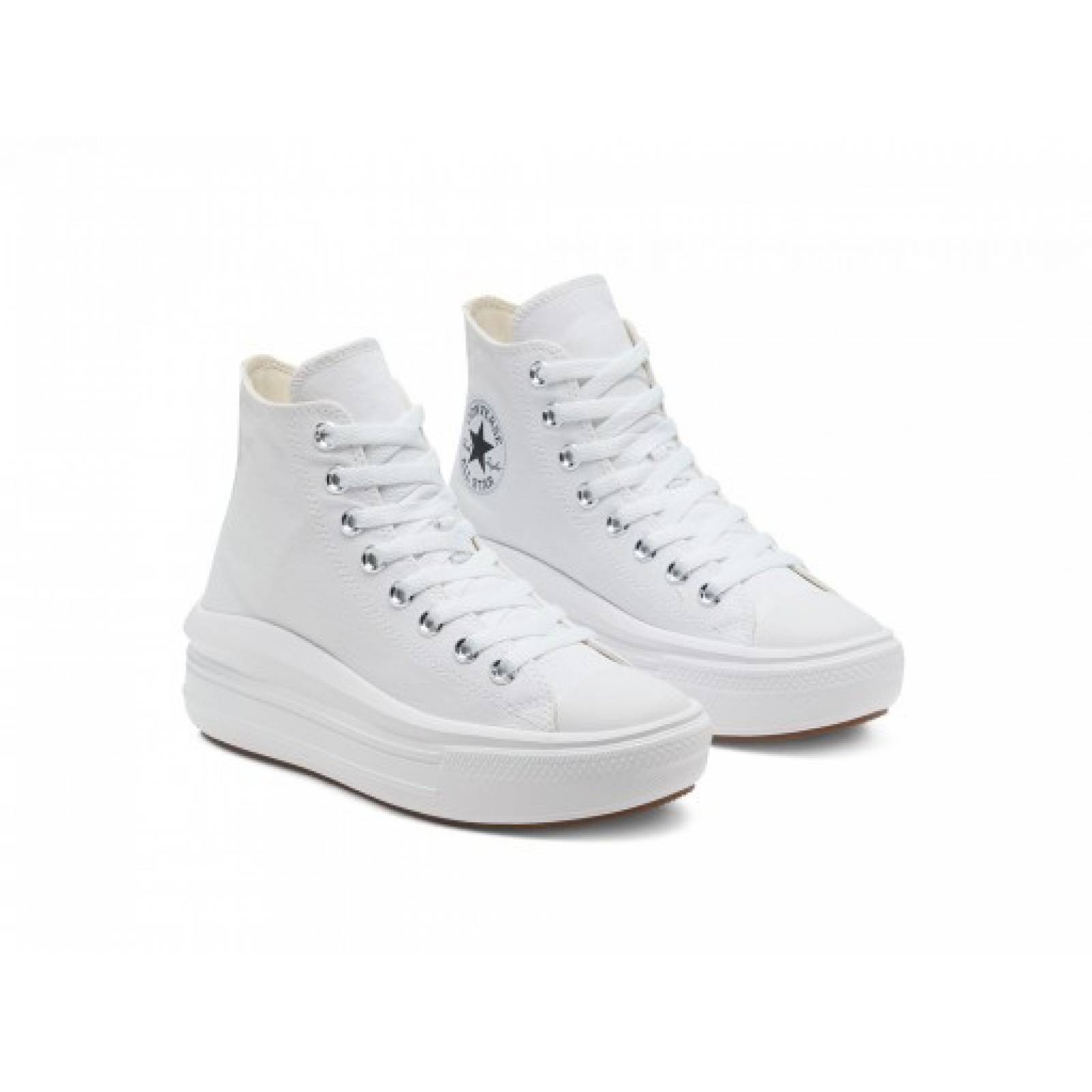 Tenis CONVERSE 568498 WHITE NATURAL IVORY BLACK CHUCK TAYLOR ALL STAR MOVE PLATFORM  23 27 DAMAS