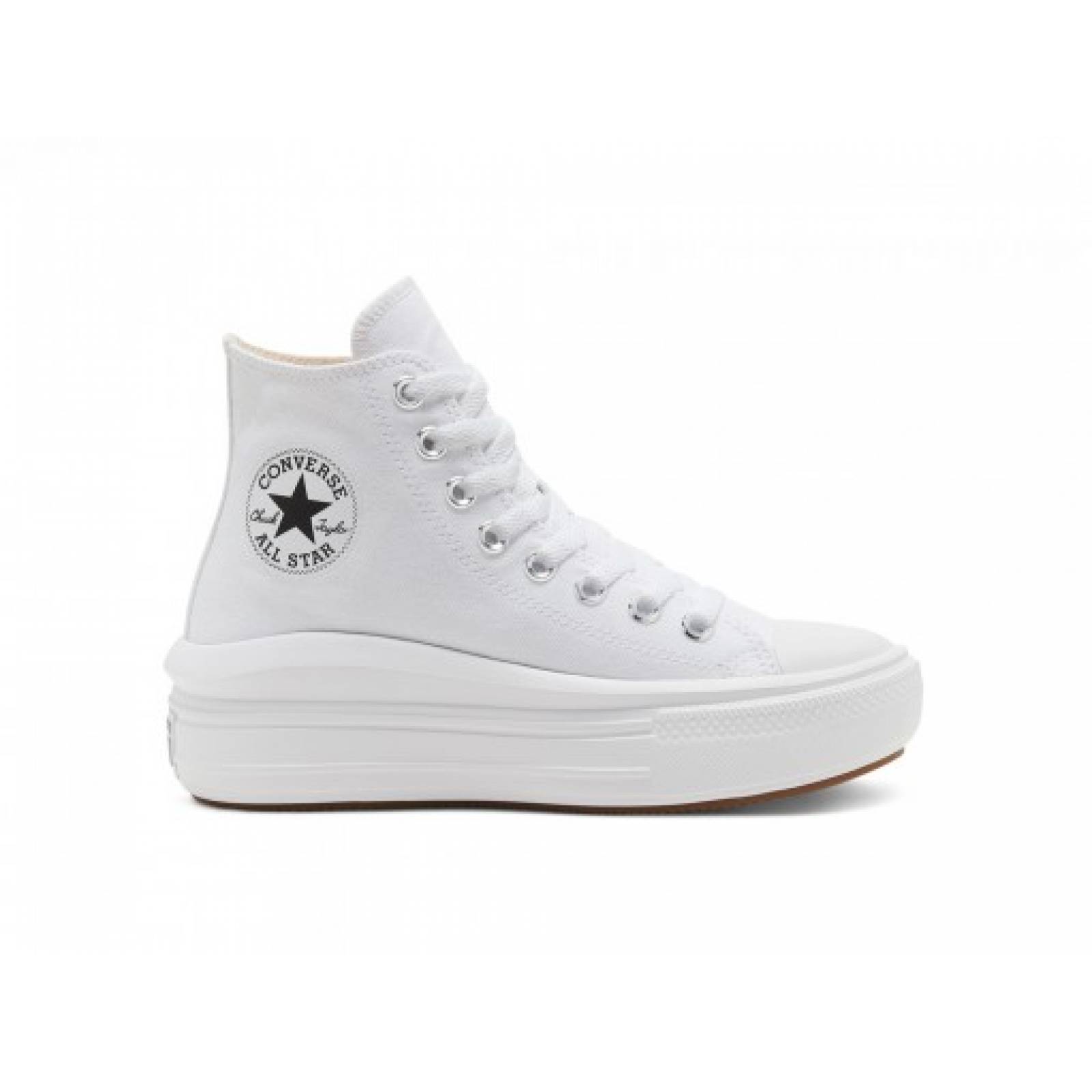 Tenis CONVERSE 568498 WHITE NATURAL IVORY BLACK CHUCK TAYLOR ALL STAR MOVE PLATFORM  23 27 DAMAS