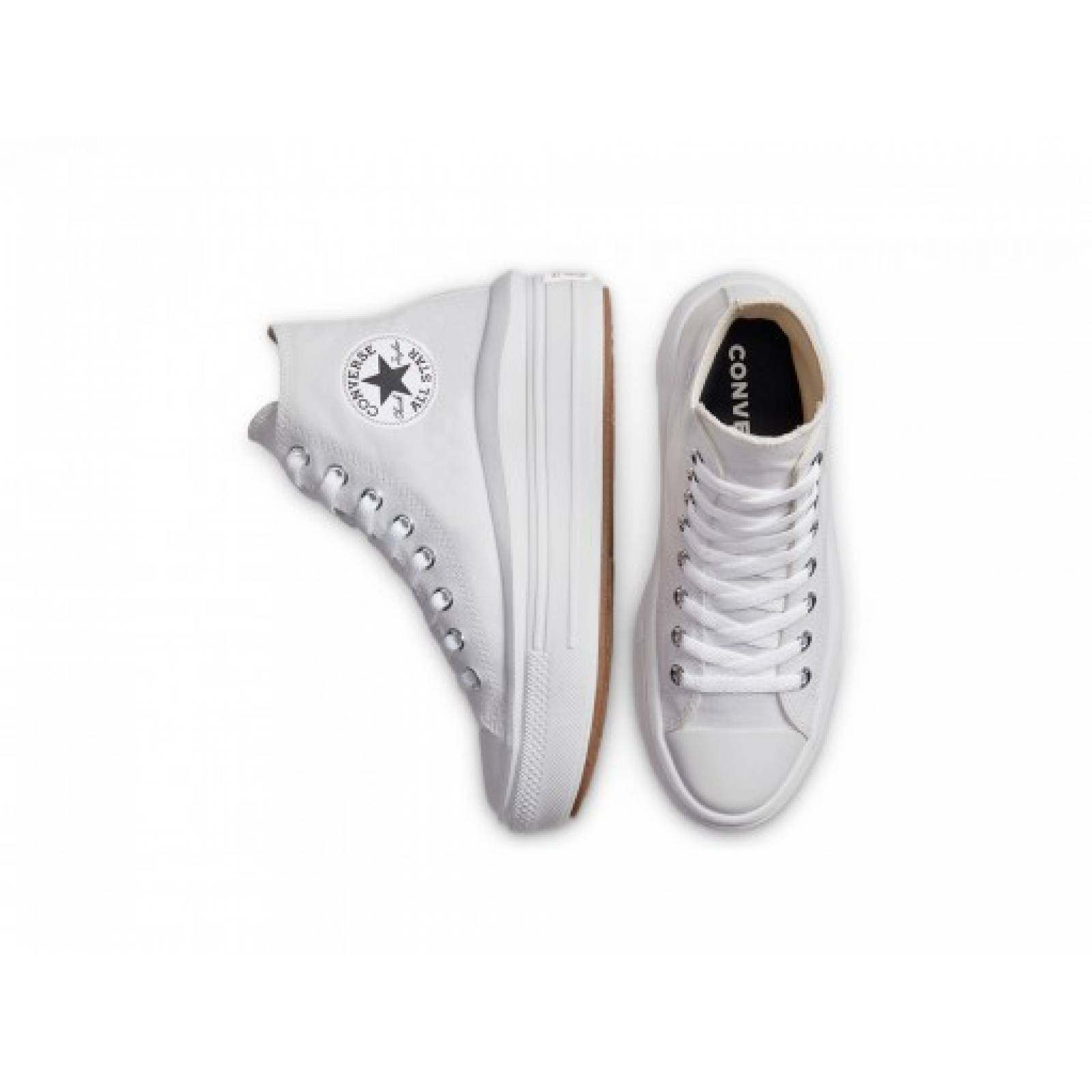 Tenis CONVERSE 568498 WHITE NATURAL IVORY BLACK CHUCK TAYLOR ALL STAR MOVE PLATFORM  23 27 DAMAS
