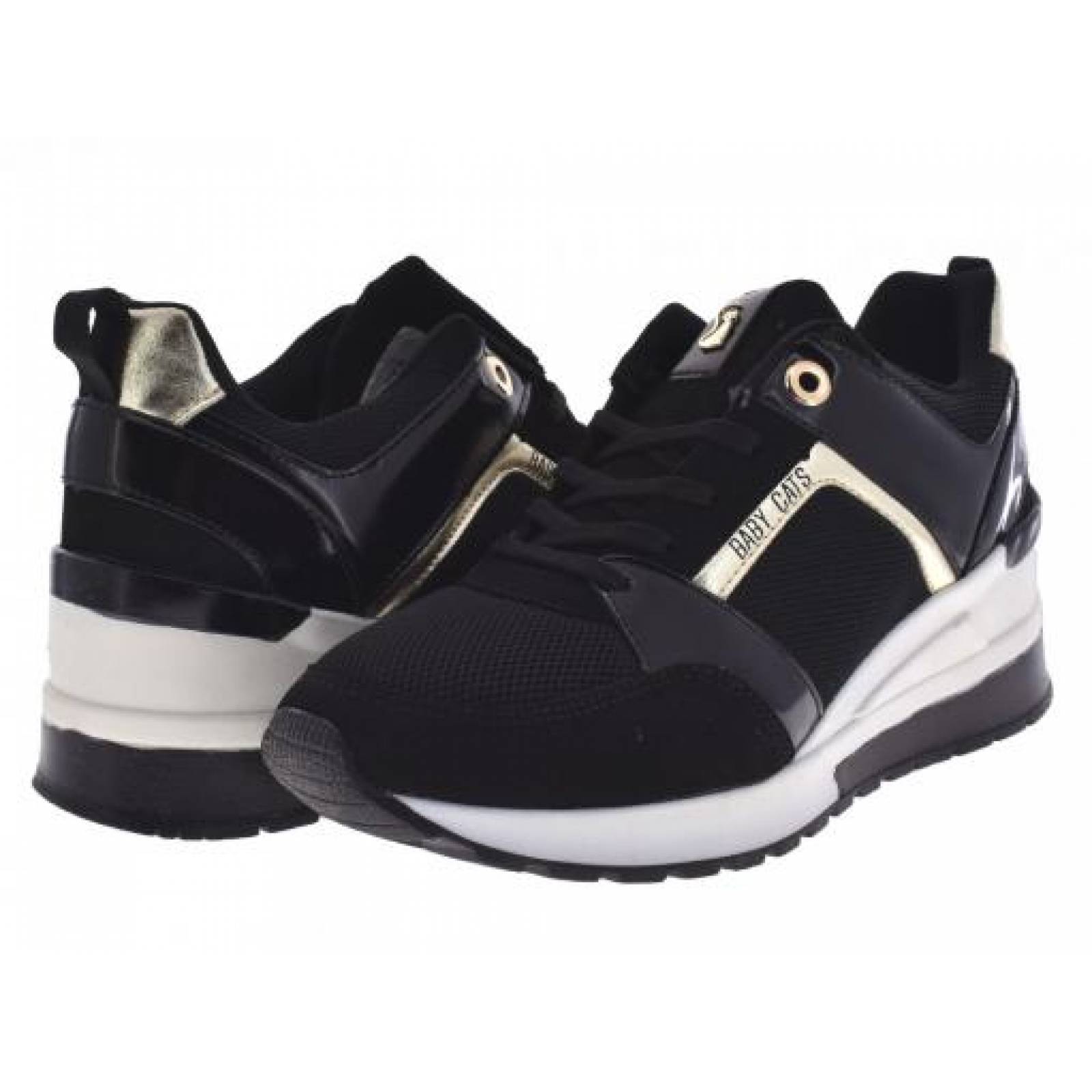 Tenis BABY QUEEN  BABY CATS 0881 25 NEGRO ORO N V  22 AL 27 DAMAS