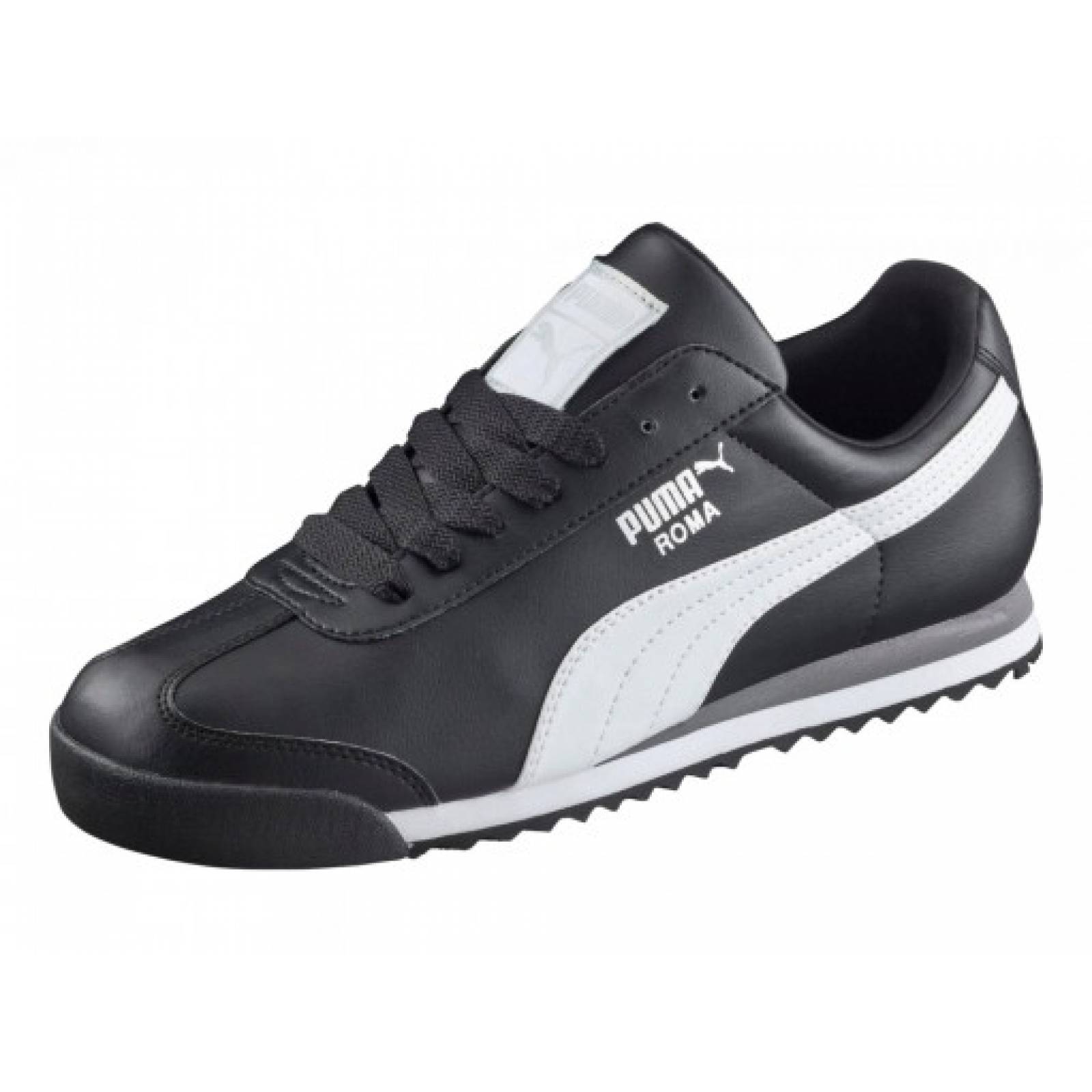 Tenis PUMA 353572 11 BLACK WHITE SILVER ROMA BASIC  25 30 Hombre