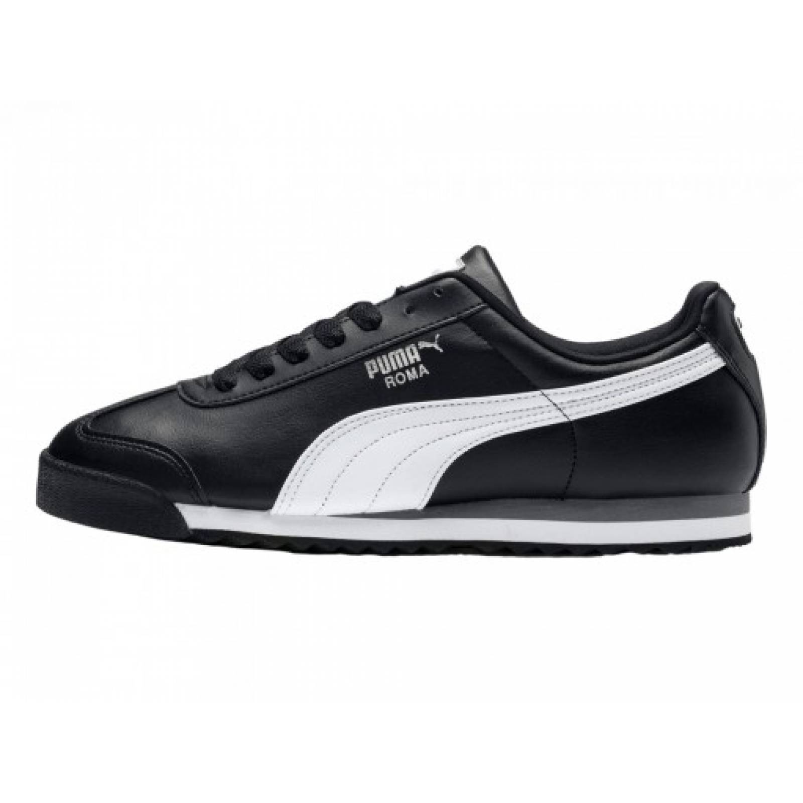 Tenis PUMA 353572 11 BLACK WHITE SILVER ROMA BASIC  25 30 Hombre