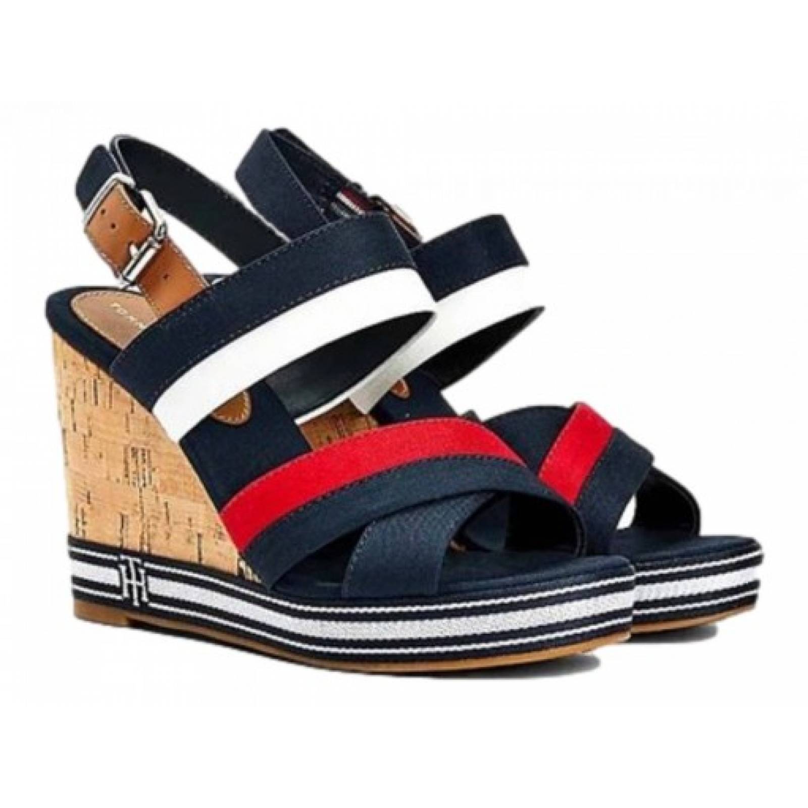 SANDALIA PLATAFORMA TOMMY HILFIGER FW0F W05694 DW5 BLUE TOMMY ESSENTIAL HIGH WEDGE  22 27 DAMAS
