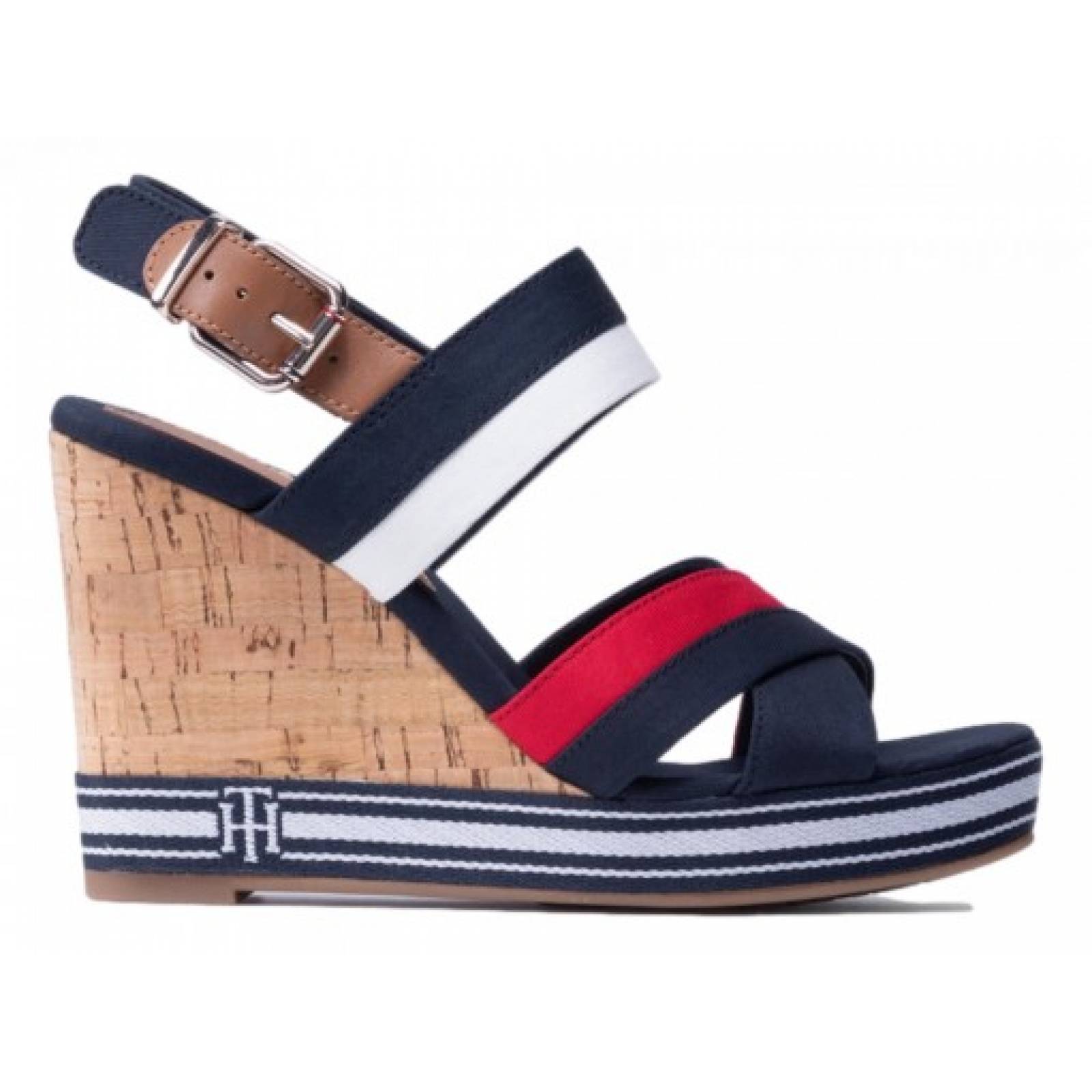 SANDALIA PLATAFORMA TOMMY HILFIGER FW0F W05694 DW5 BLUE TOMMY ESSENTIAL HIGH WEDGE  22 27 DAMAS