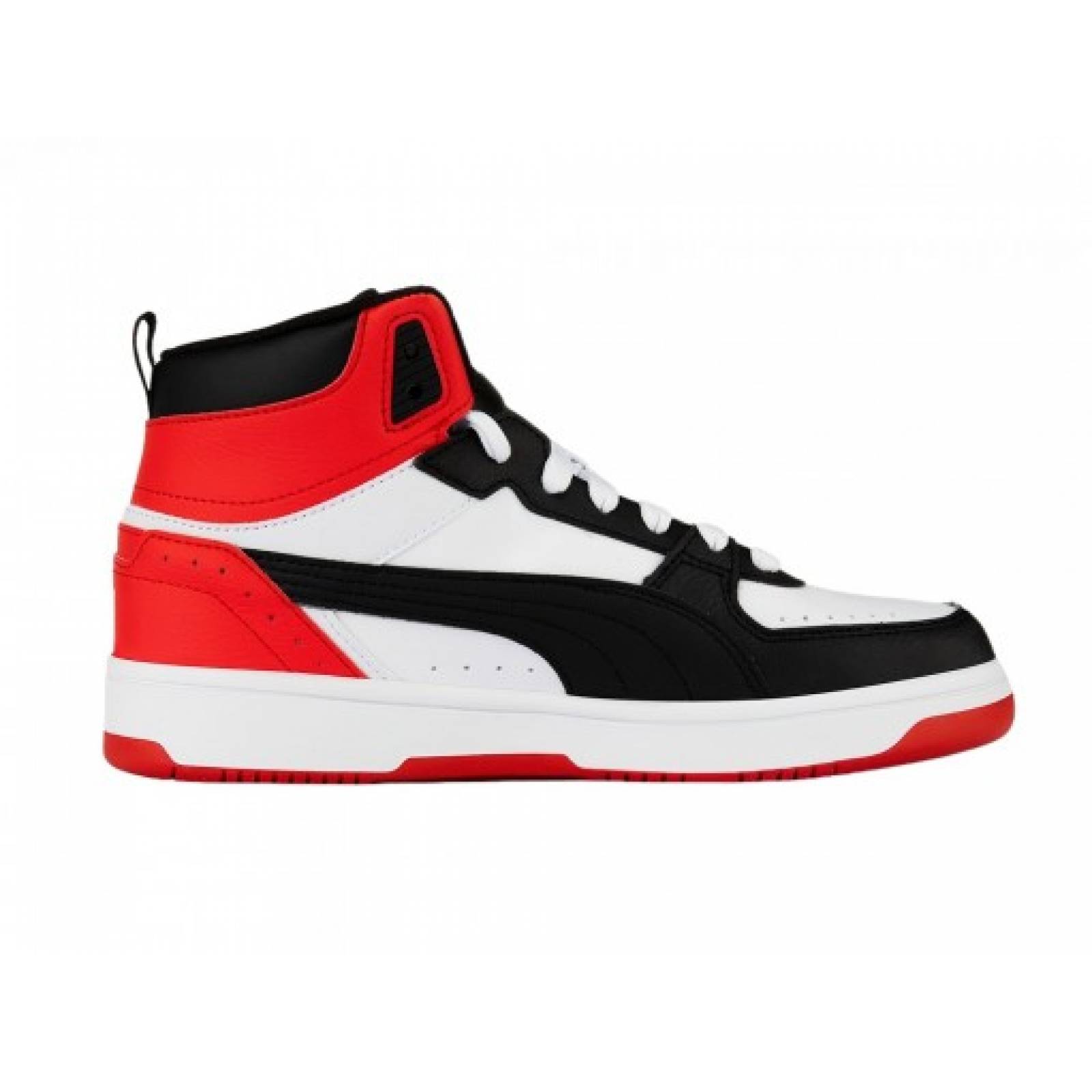 Tenis PUMA 374687 03 PUMA WHITE PUMA BLACK HIGH RISK RED DARK PUMA REBOUND JOY JR  22 26 Niños