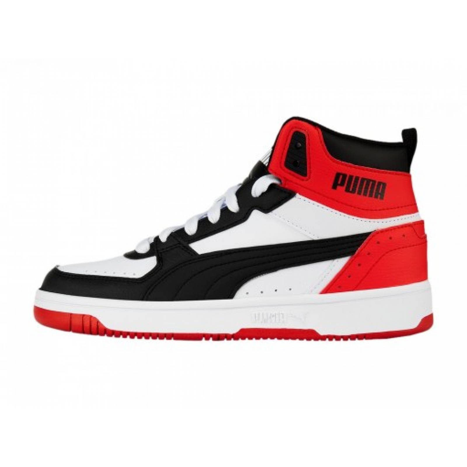 Tenis PUMA 374687 03 PUMA WHITE PUMA BLACK HIGH RISK RED DARK PUMA REBOUND JOY JR  22 26 Niños