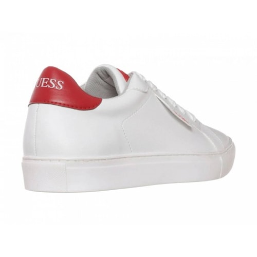 TENIS GUESS GM SILVES TRE N WHITE RED 25 Hombre