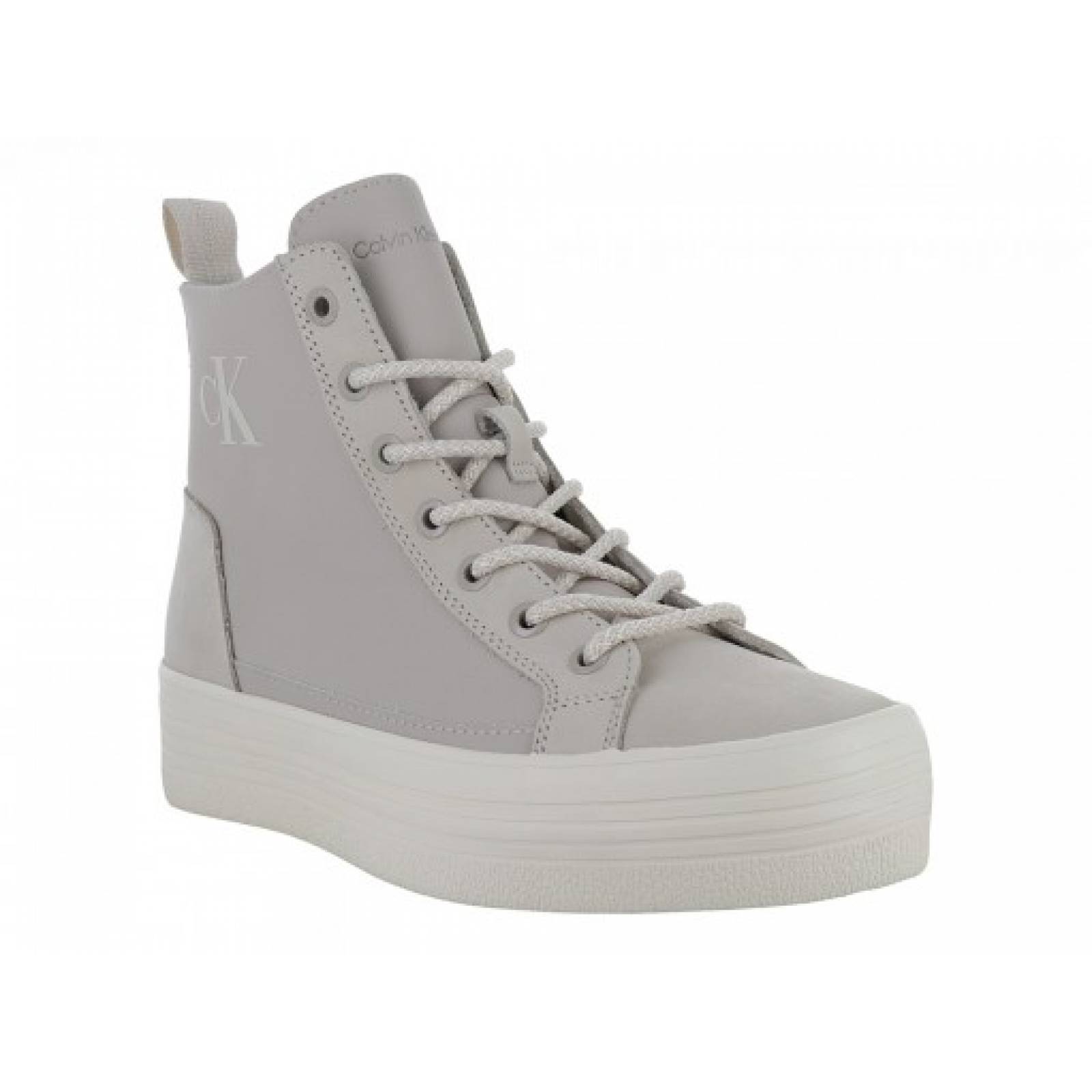 Tenis CALVIN KLEIN YW 01270 BEIGE BOLD VULC MID FLATFORM LACEUP WN 23 Mujer