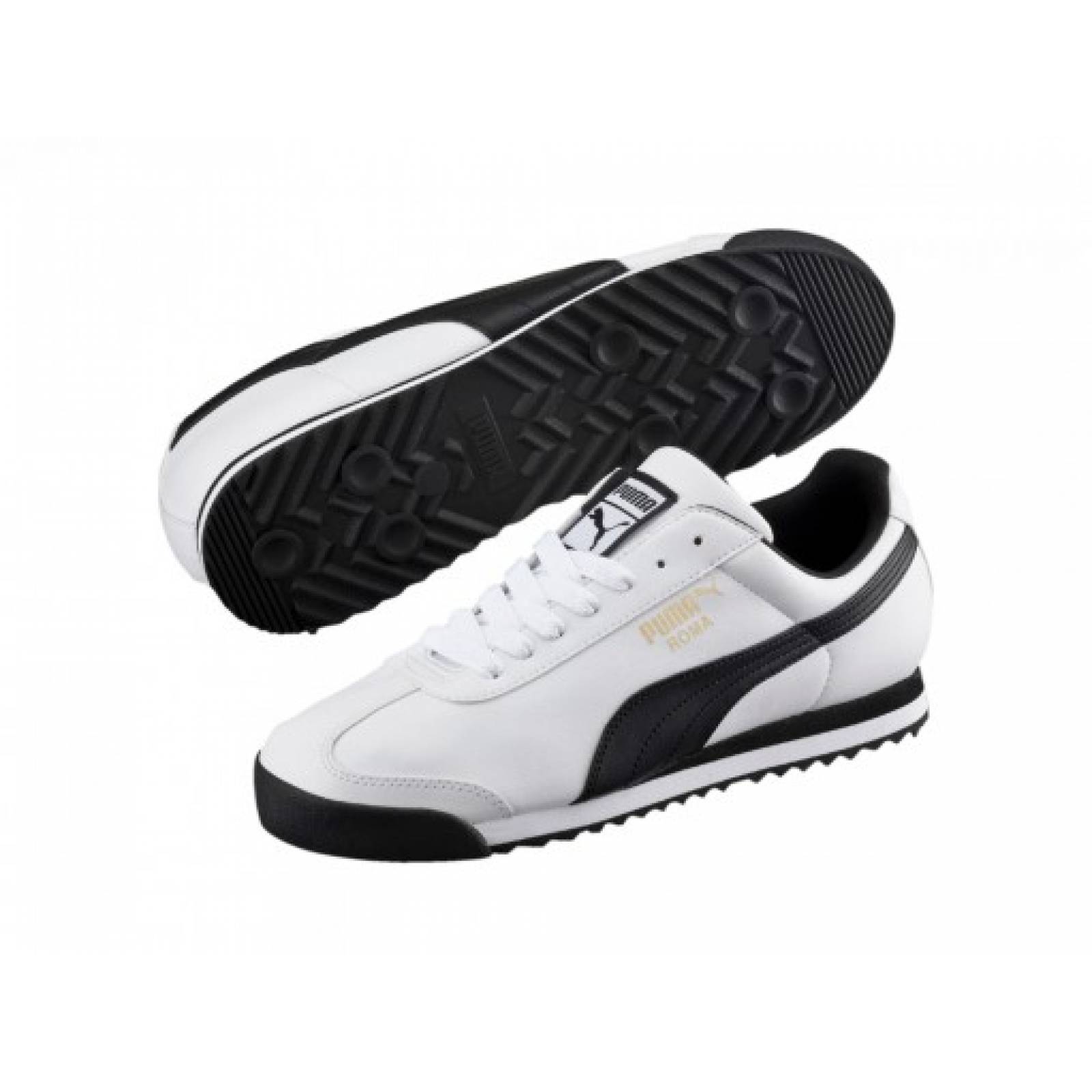Tenis PUMA 353572 04 WHITE BLACK ROMA BASIC  25 30 Hombre