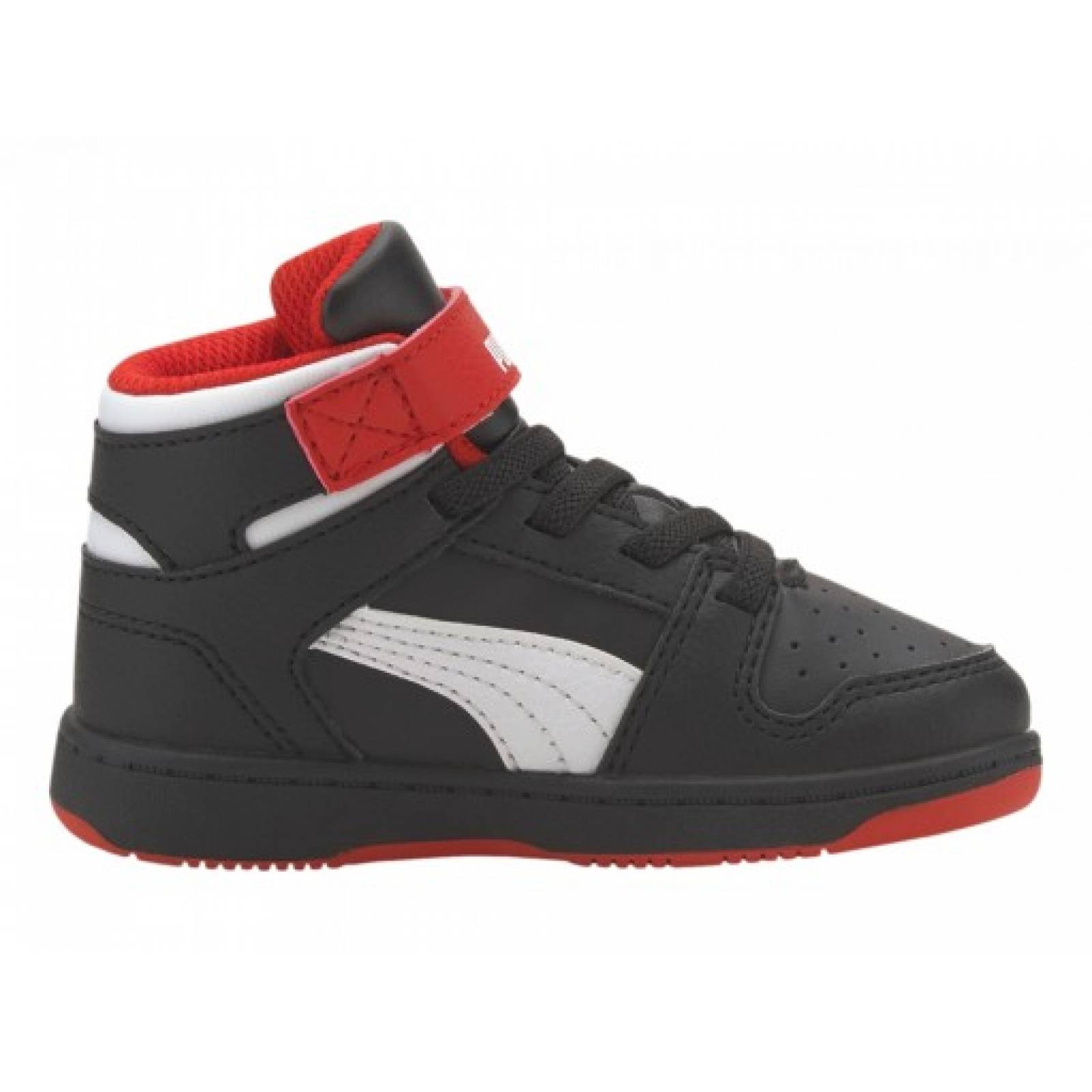 Tenis PUMA 370489 08 PUMA BLACK HIGH RISK RED PUMA REBOUND LAYUP SL V INF  11 16 Niños