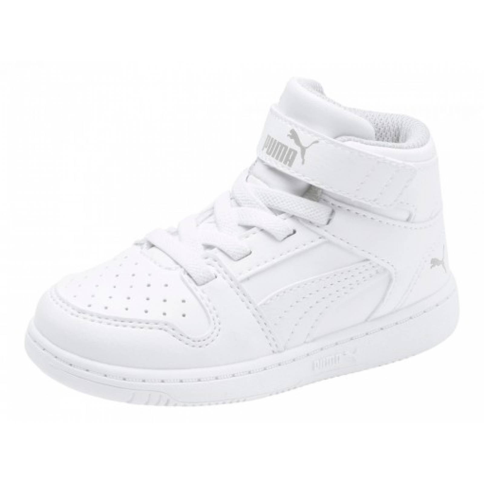 Tenis PUMA 370489 02 PUMA WHITE GRAY VIOLET PUMA REBOUND LAYUP SL V INF  11 16 Niños