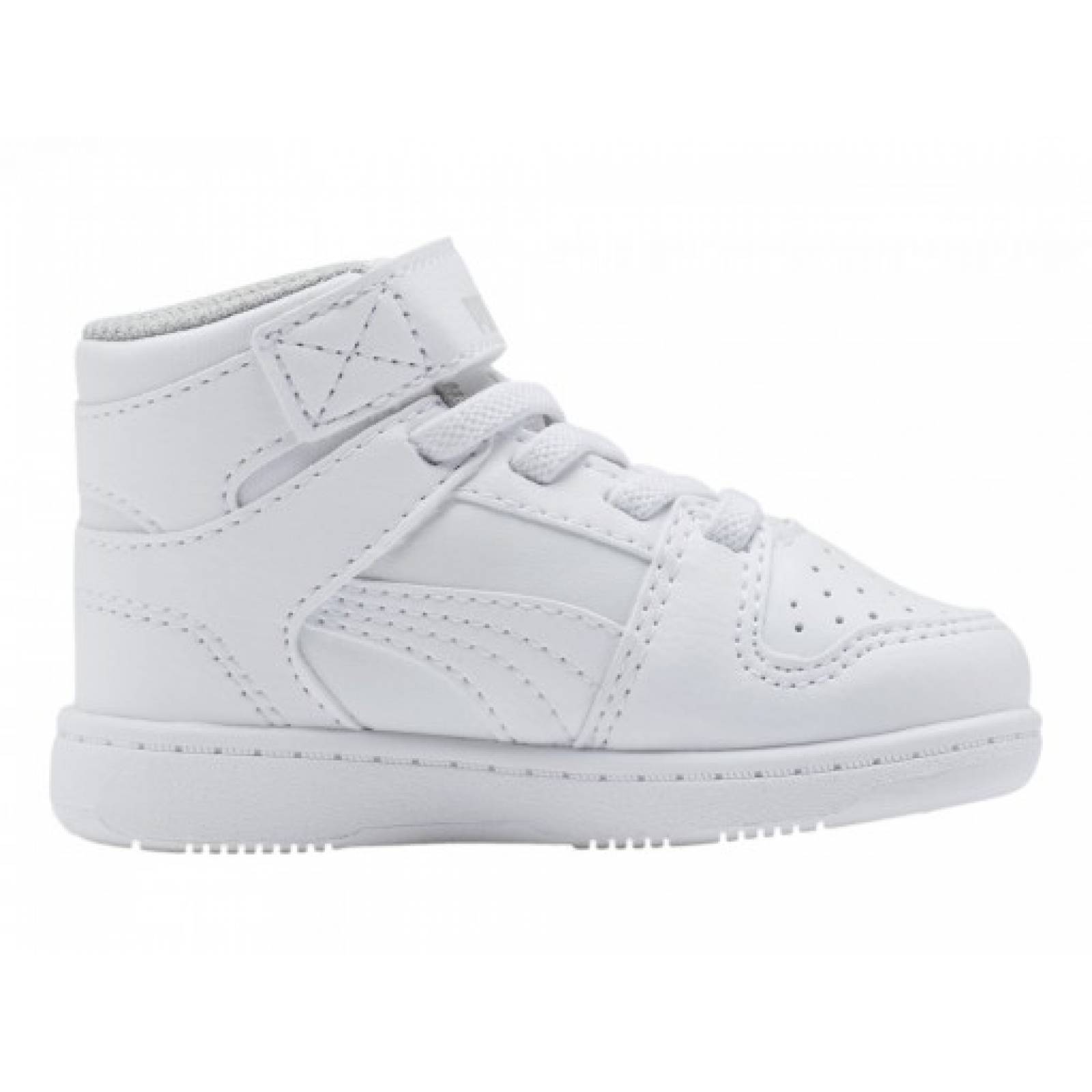 Tenis PUMA 370489 02 PUMA WHITE GRAY VIOLET PUMA REBOUND LAYUP SL V INF  11 16 Niños