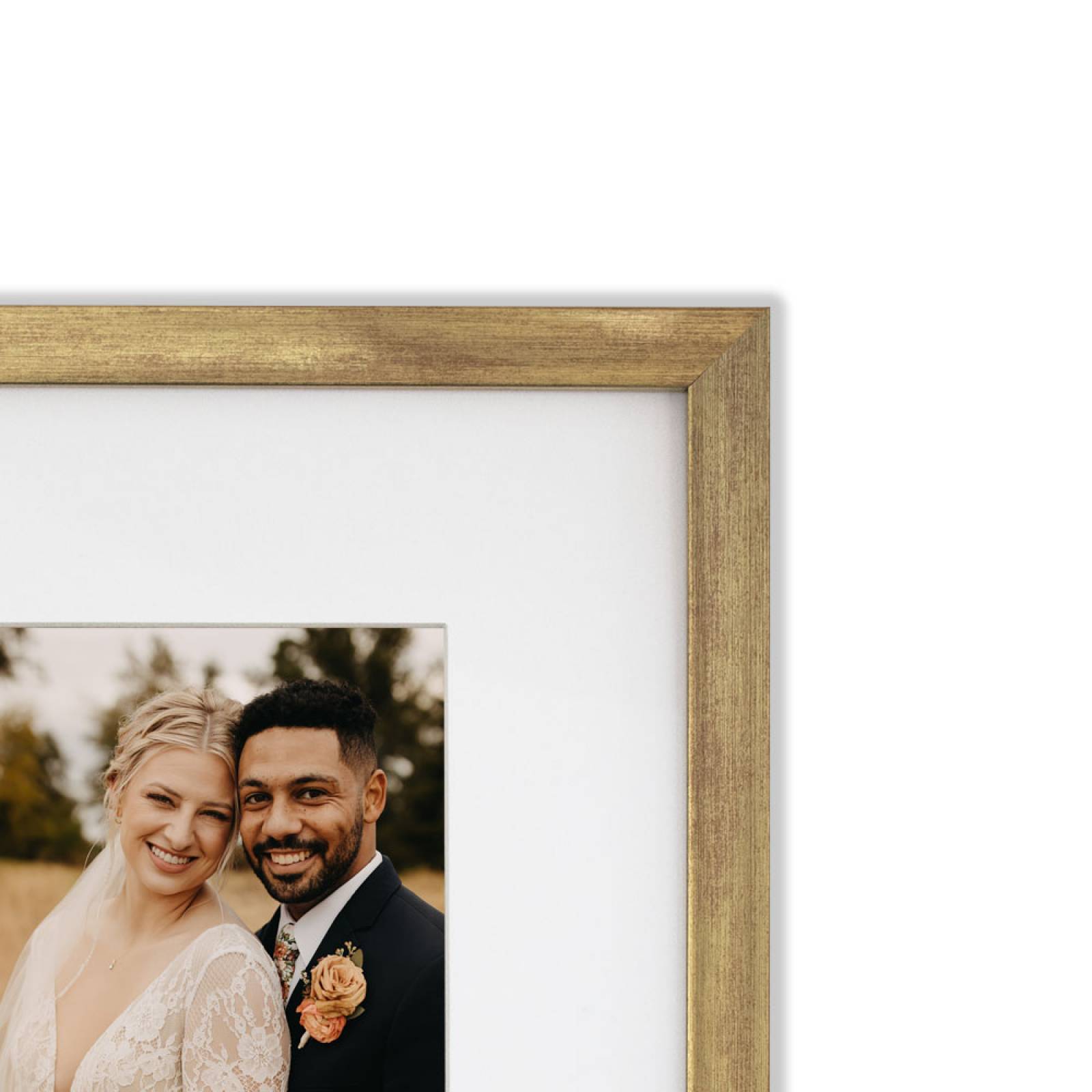 Set de 5 Marcos Decorativos con Marco Dorado con cristal y marialuisa