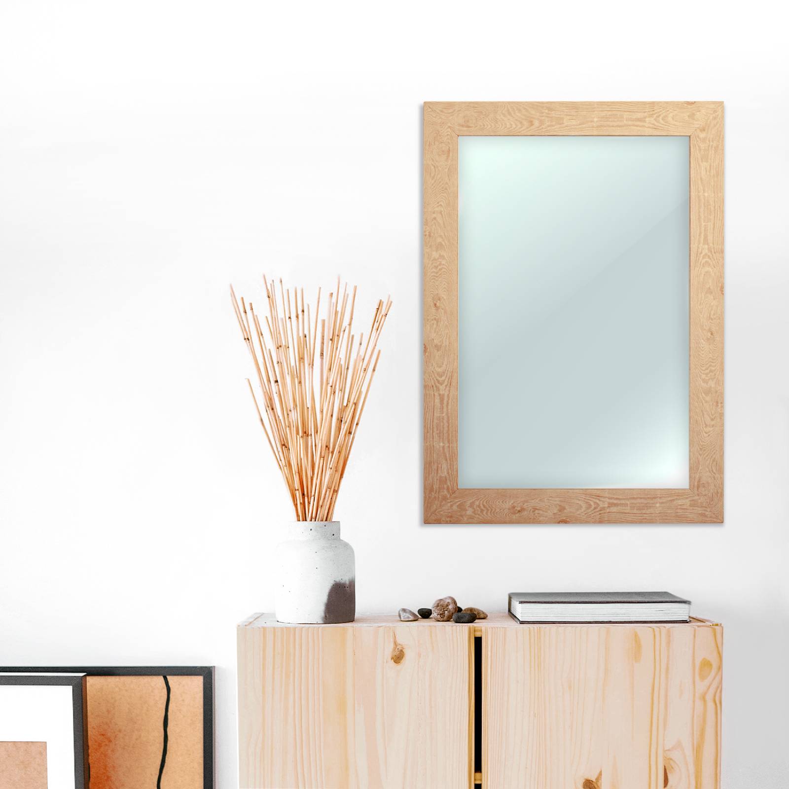 Espejo de Pared Baño o tocador PASPARTU FRAMES Vintage color Maple Claro