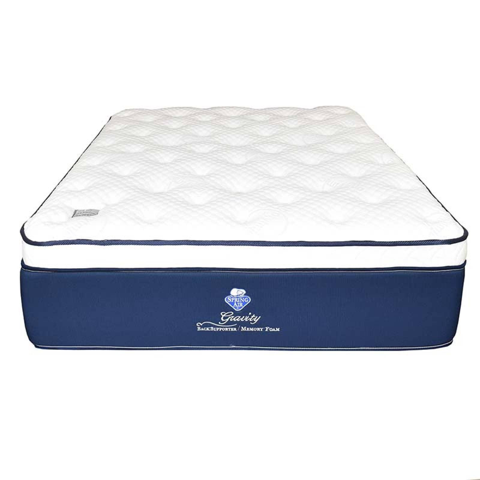 Colchon Spring Air Gravity King Size + Cojín Balón + Cojín Playera