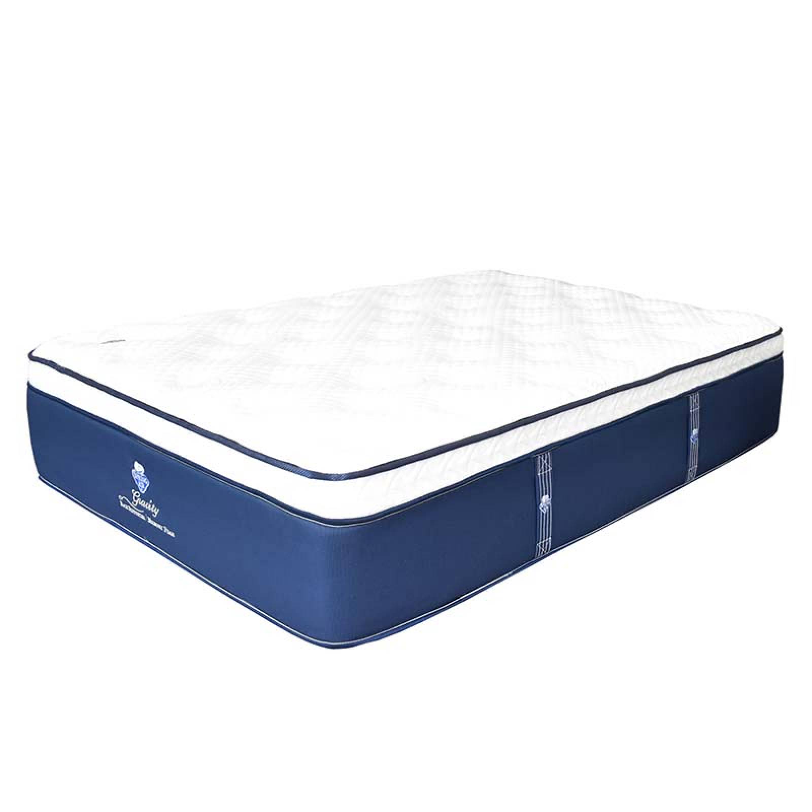 Colchon Spring Air Gravity King Size + Cojín Balón + Cojín Playera