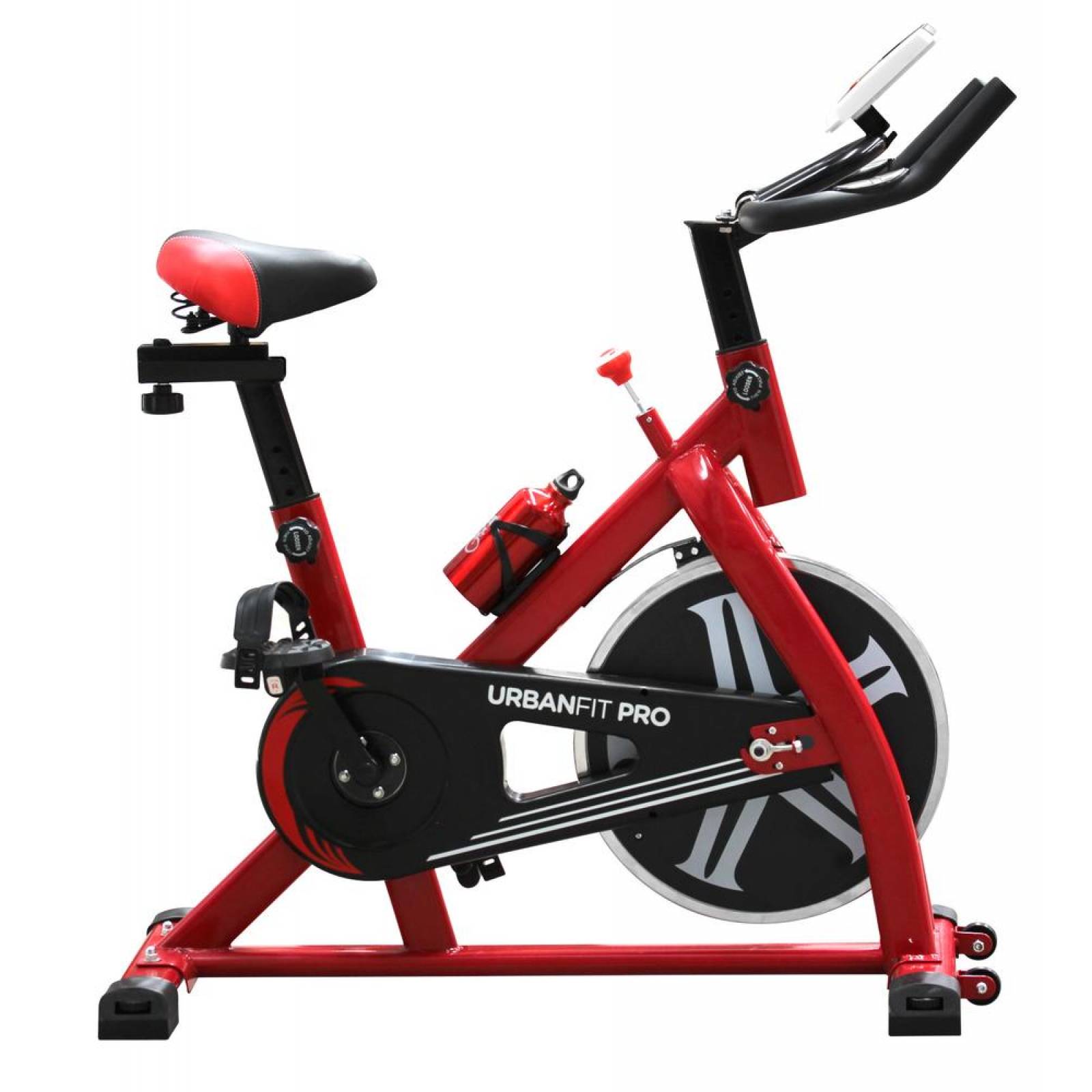 Bicicleta Spinning Fija UrbaNfit 7kilos Hogar Fitness Cardio Rojo