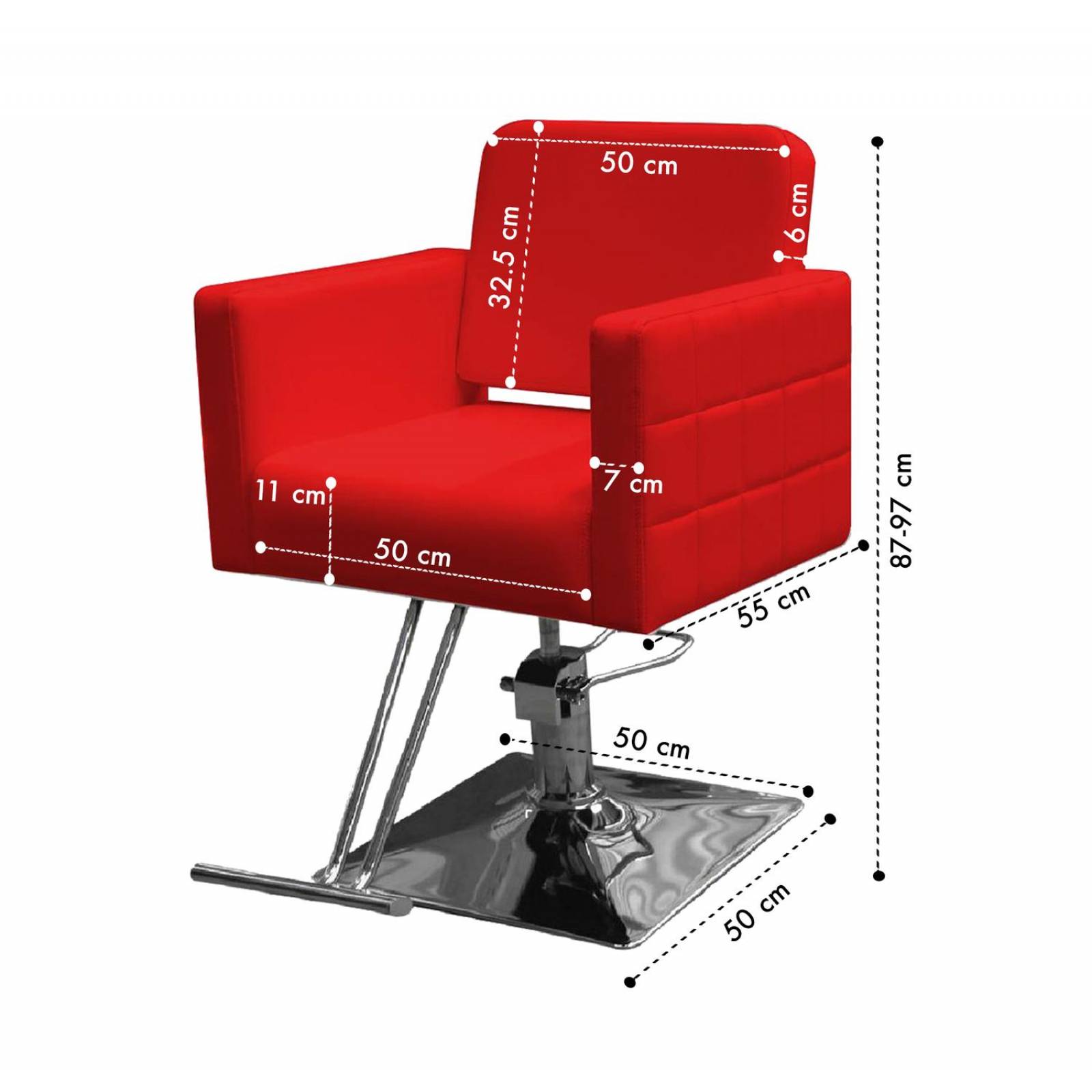 Silla para Estética Premium Gran Shopping, Ajuste de Altura Rojo
