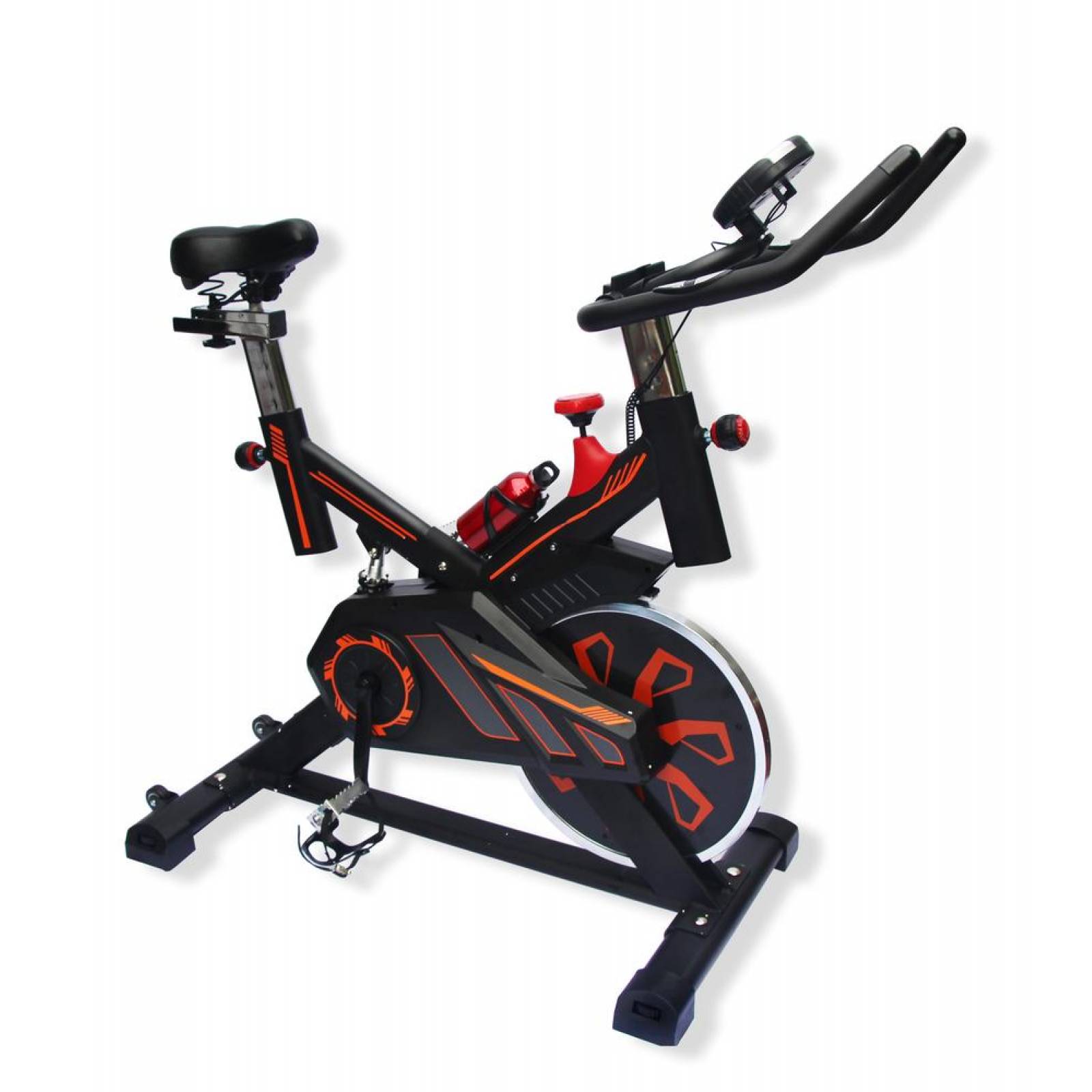 Bicicleta Spinning Uso Rudo 18 kilos Banda profesional con agarres de frecuencia Naranja