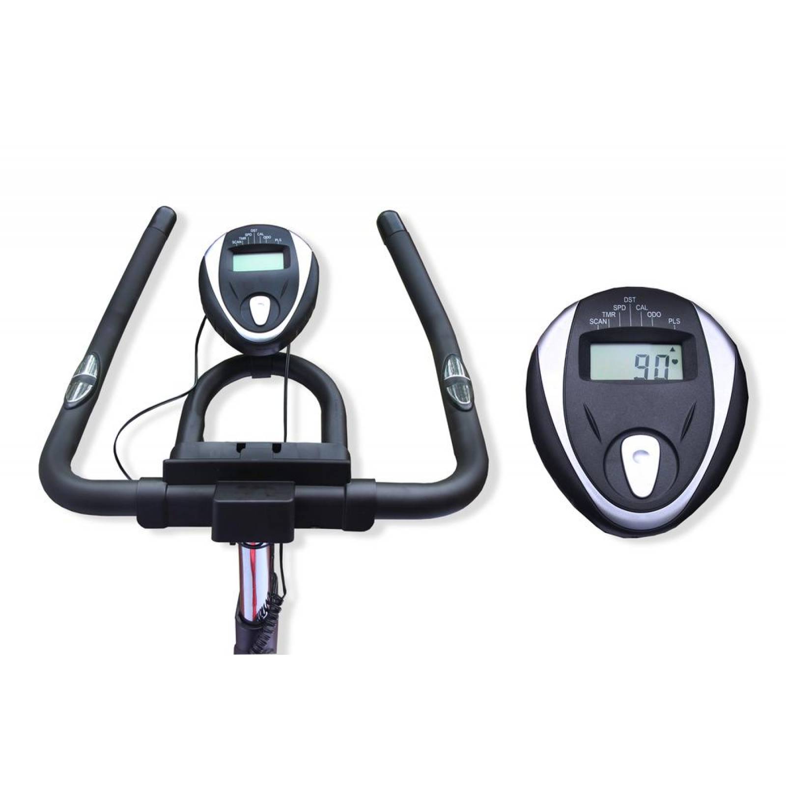Bicicleta Spinning Uso Rudo 18 kilos Banda profesional con agarres de frecuencia Naranja