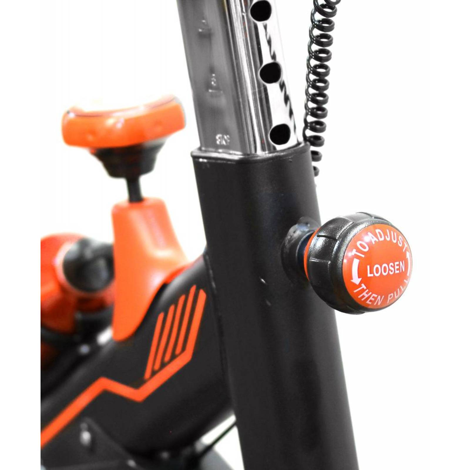Bicicleta Spinning Uso Rudo 18 kilos Banda profesional con agarres de frecuencia Naranja