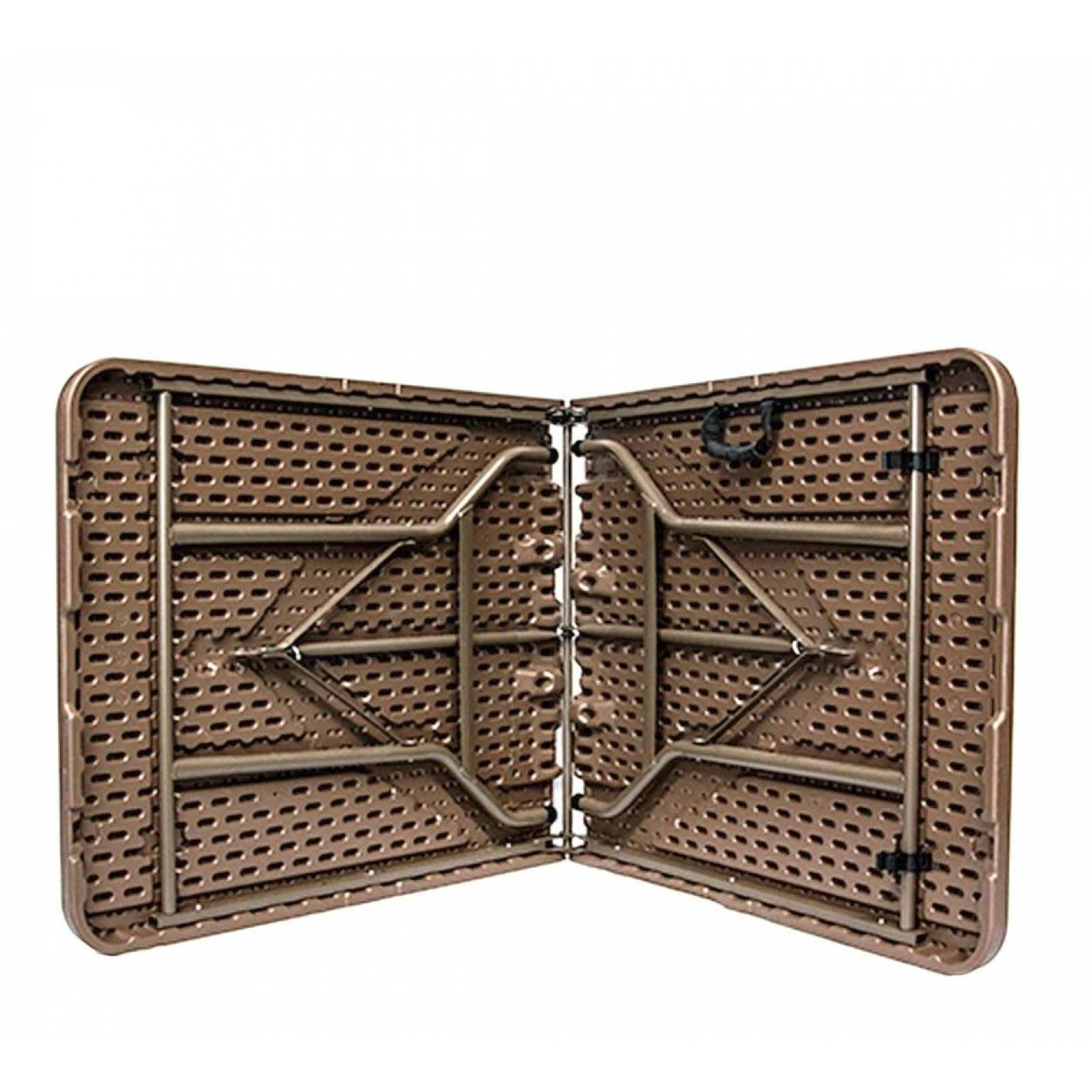 Mesa Portatil Tipo Madera Plastico Portafolio Plegable 180cm Chocolate