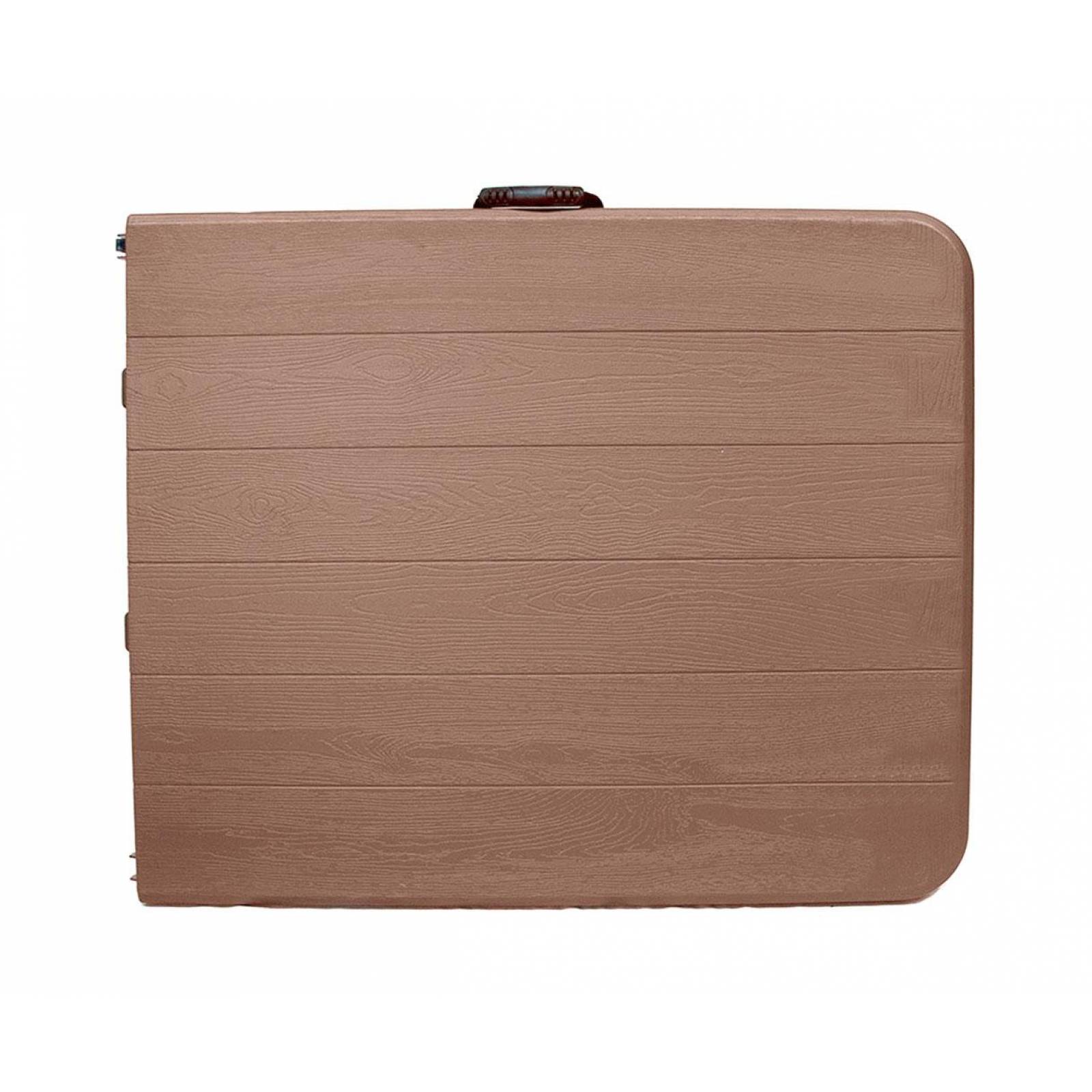 Mesa Portatil Tipo Madera Plastico Portafolio Plegable 180cm Chocolate