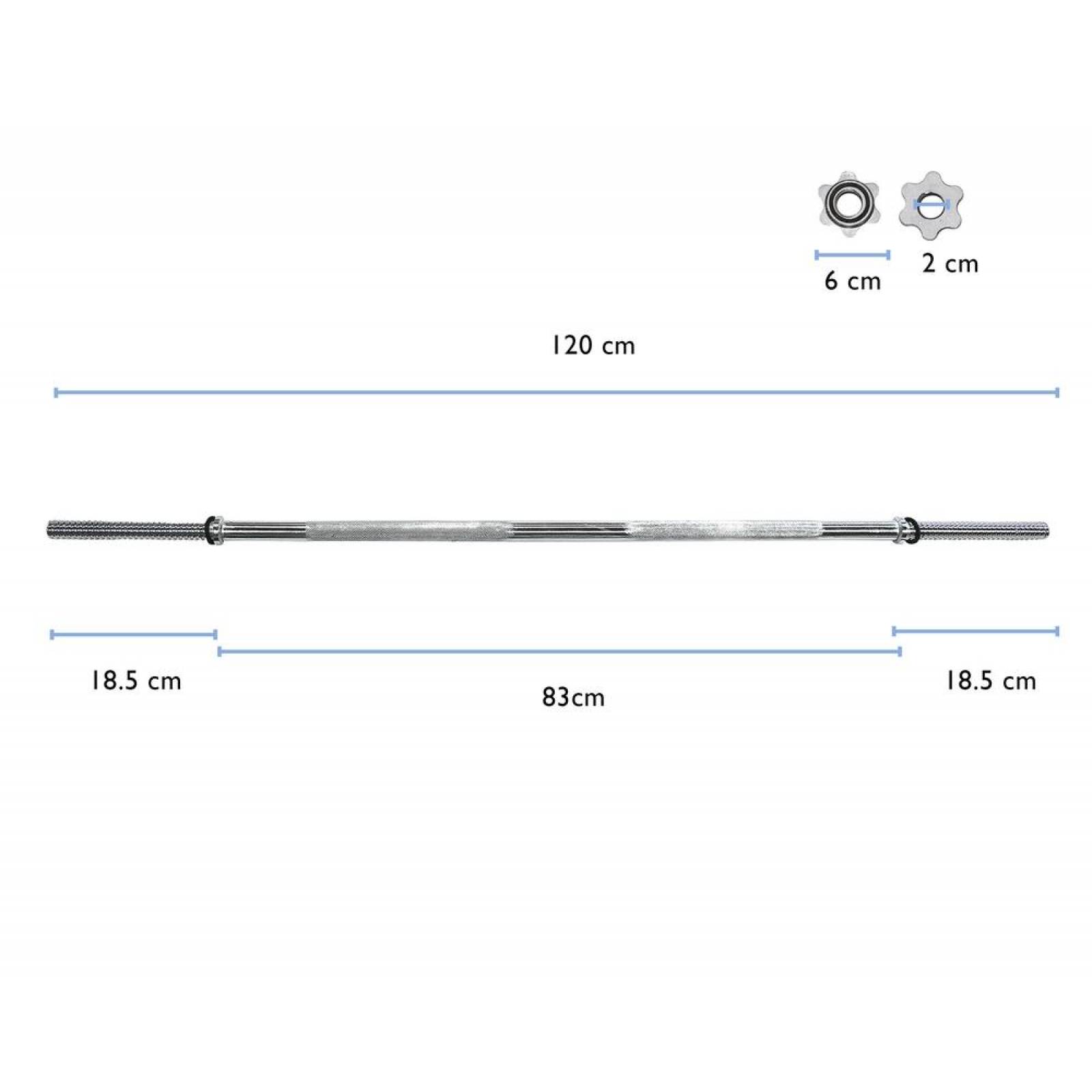 Barra Recta Semi Olímpica UrbanFit Pro Resiste 300 lbs. 