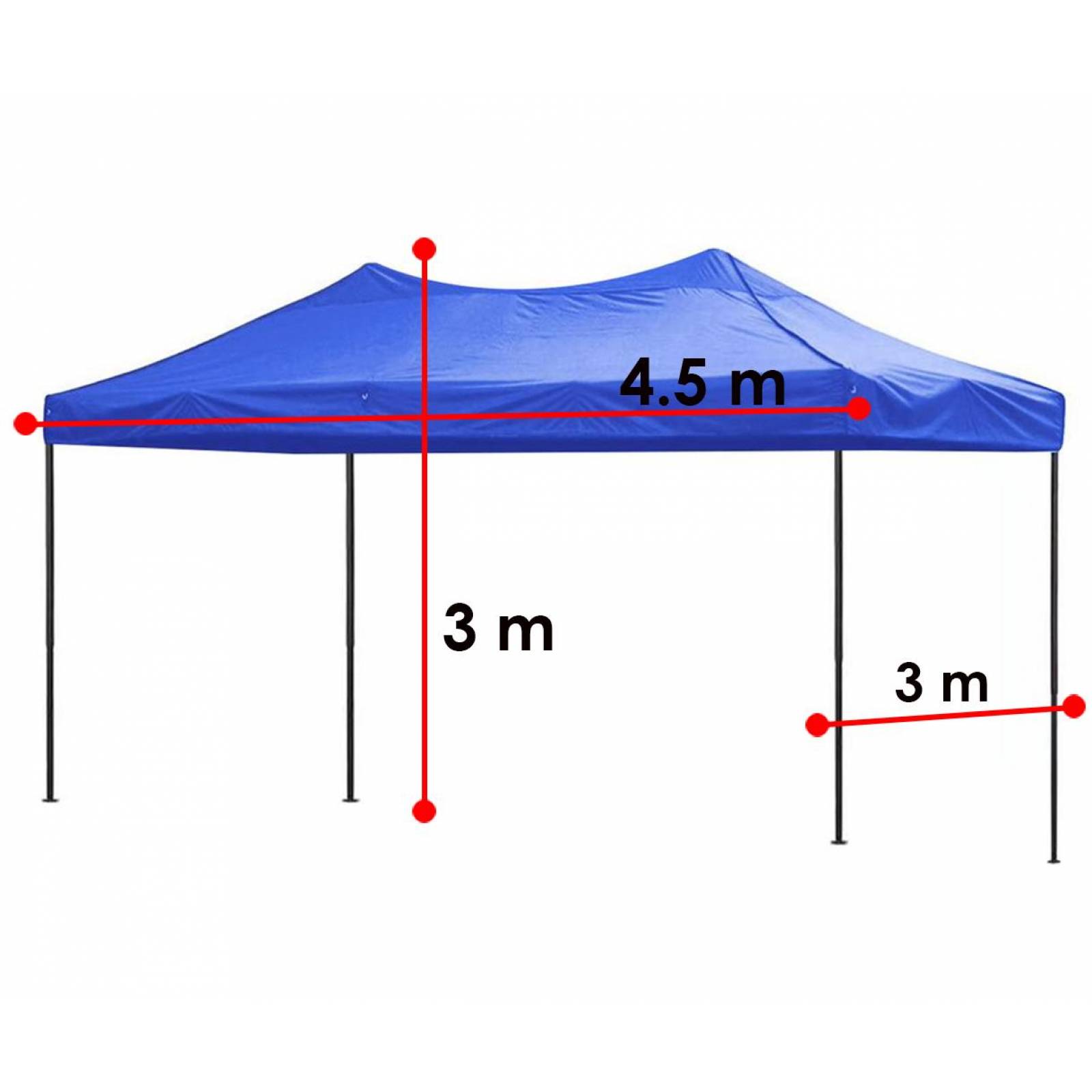 Carpa 3 x 4.5 m Jardimanía, Toldo Antisombra Portátil Azul