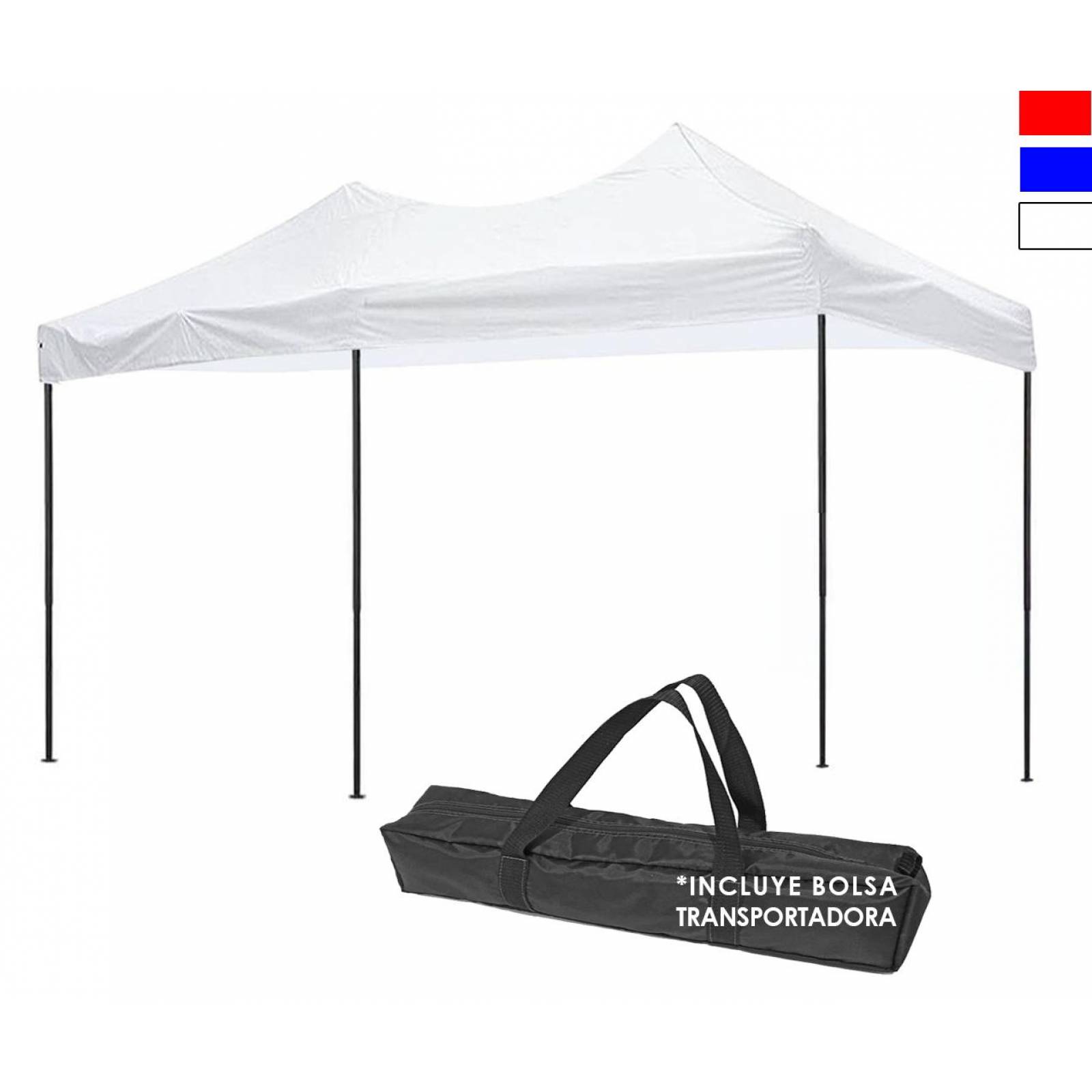 Carpa 3 x 4.5 m Jardimanía, Toldo Antisombra Portátil Blanco