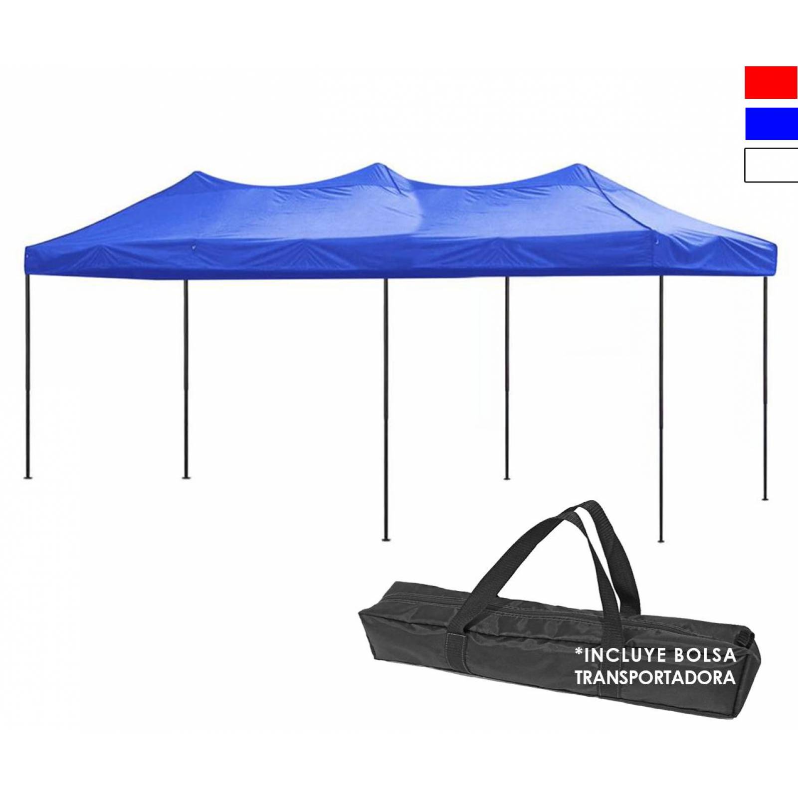 Carpa 3x6 m Jardimanía, Toldo Antisombra Plegable y Portátil Azul