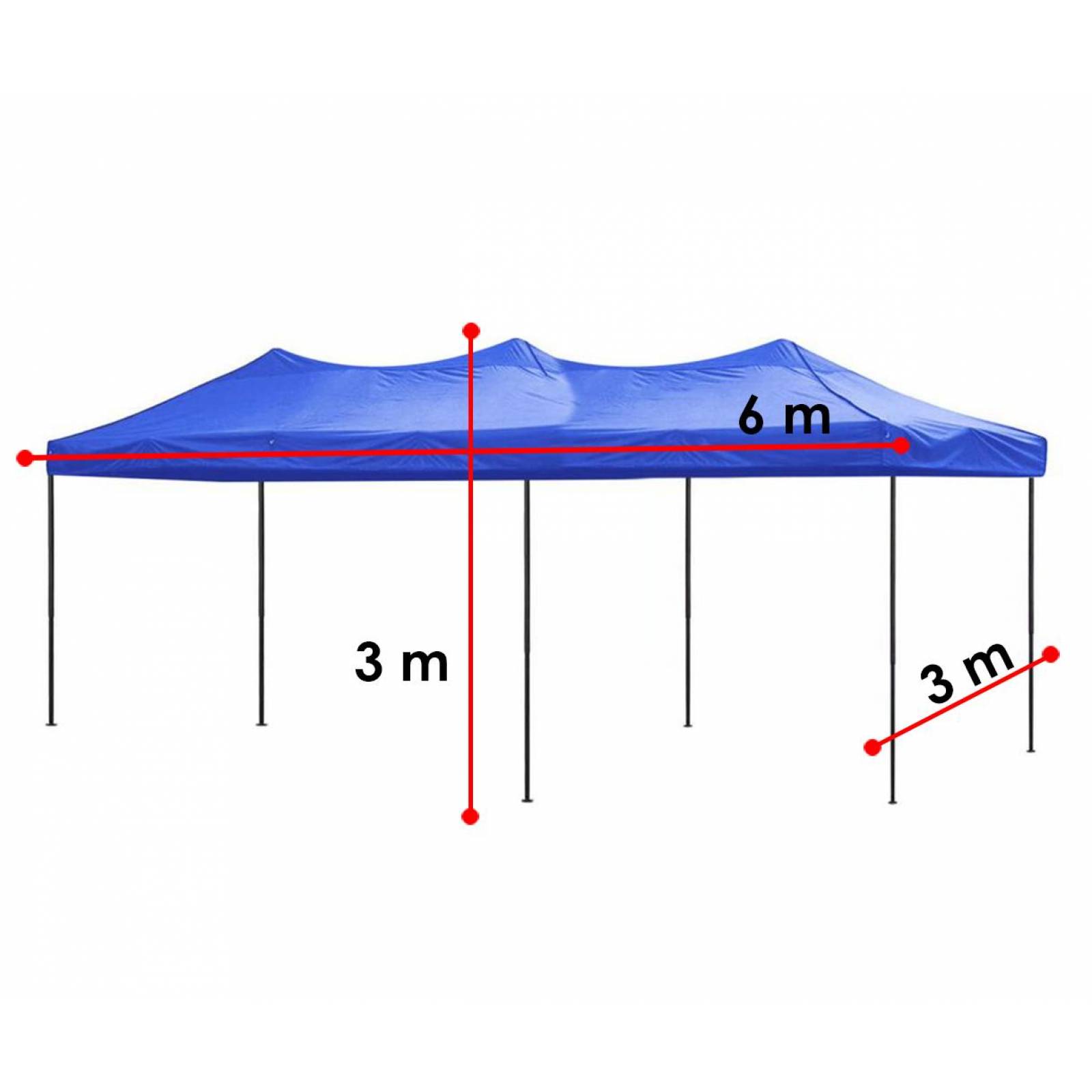 Carpa 3x6 m Jardimanía, Toldo Antisombra Plegable y Portátil Azul