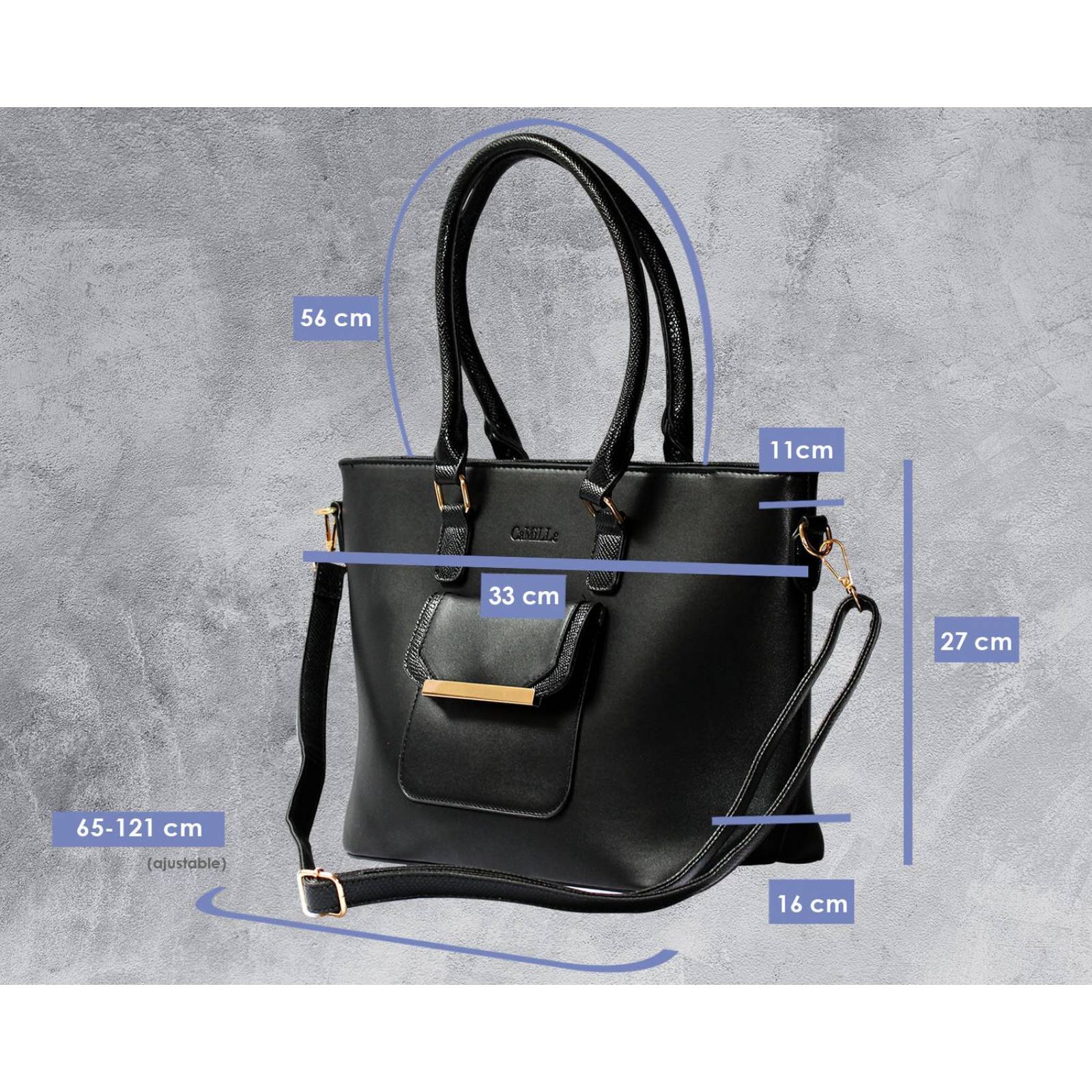 Bolsa de Mano Shopping Camille, Gran Tamaño, Moderna 