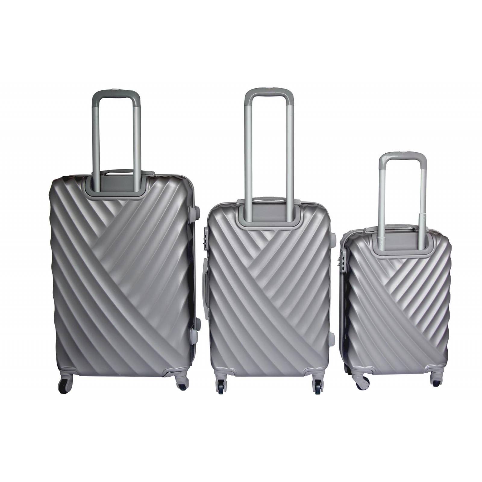 Set de 3 Maletas de Viaje Travel Elite, Expandibles, Calidad Gris