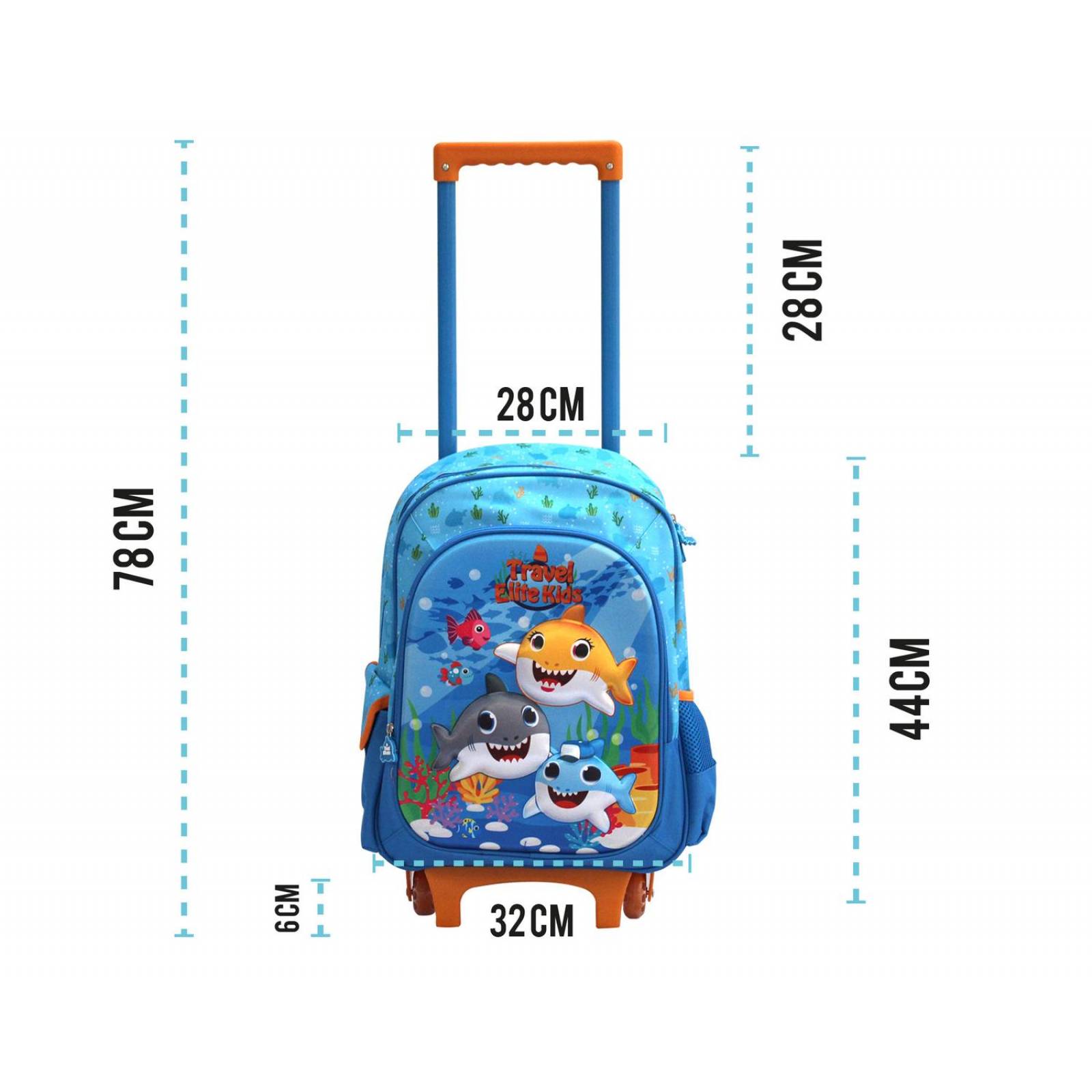 Kit De Mochila Escolar para Niño 3 piezas Carrito Lonchera Estuche Ruedas Azul