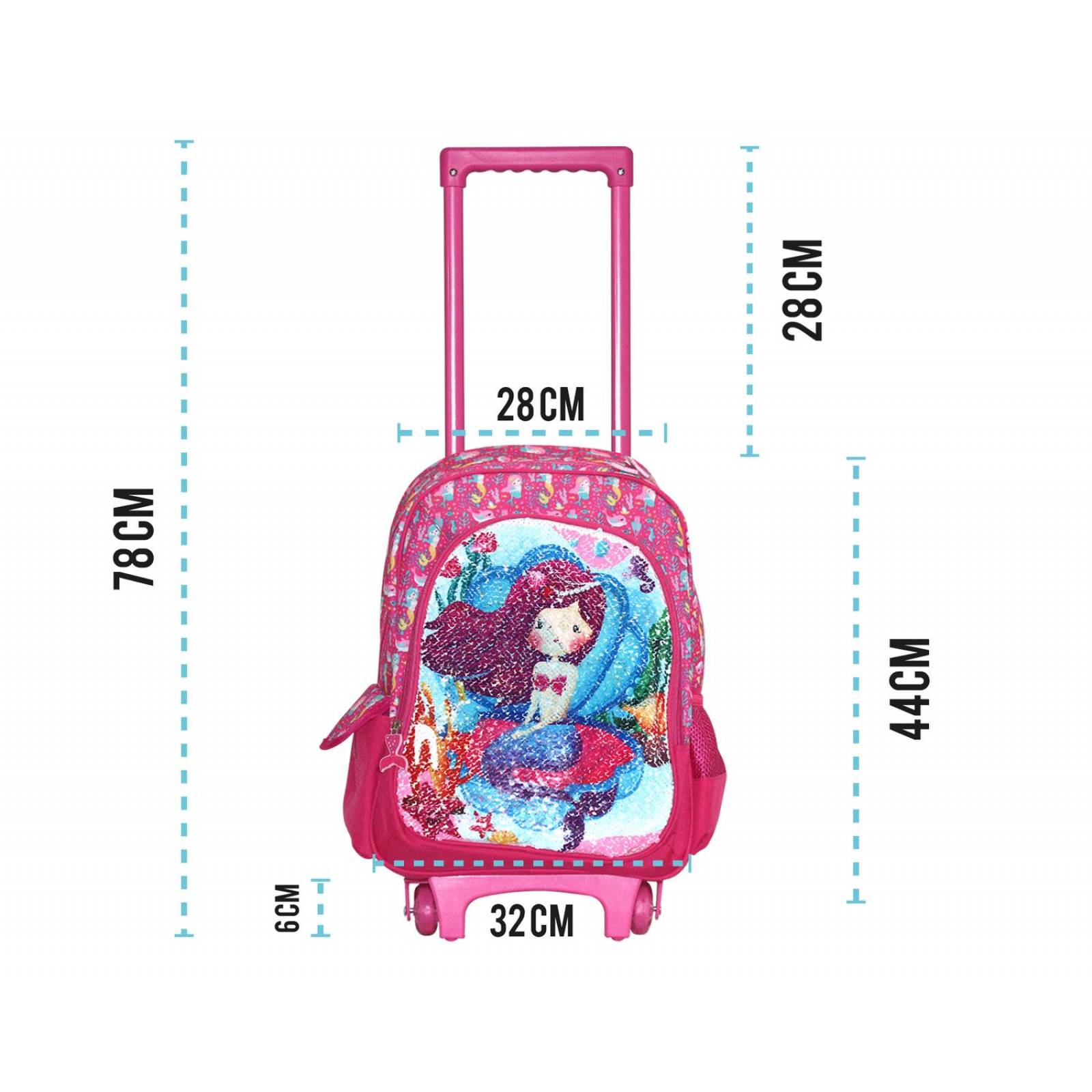 Kit de Mochila Escolar Travel Elite Con Ruedas Para Niña Rosa