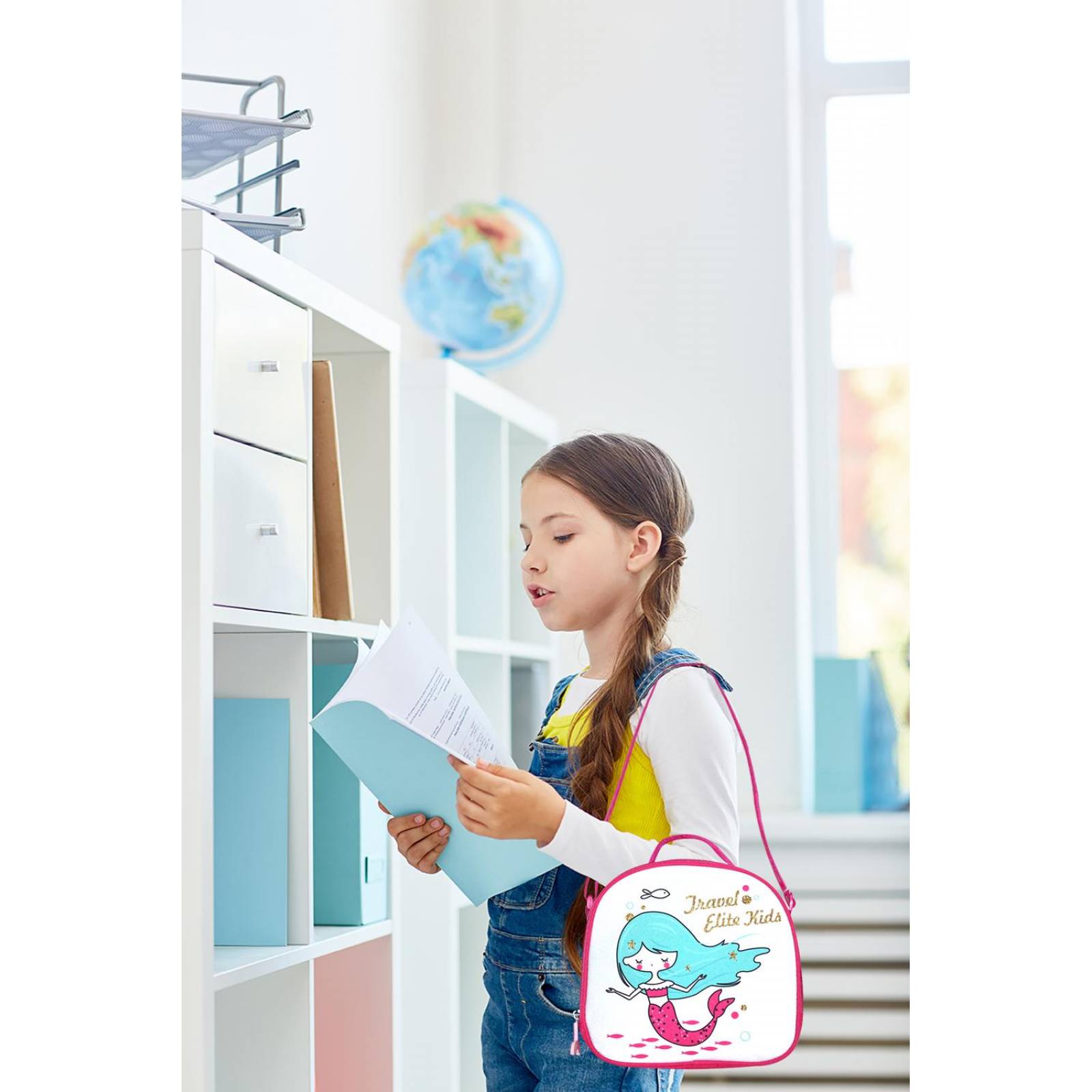 Kit de Mochila Escolar Travel Elite Con Ruedas Para Niña Rosa