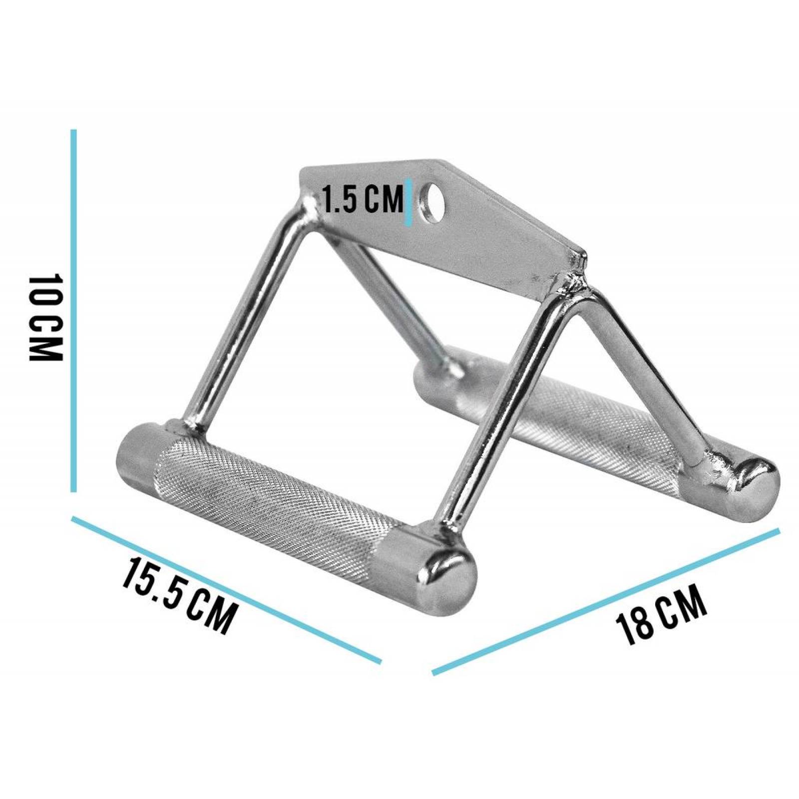 Maneral Agarradera Tipo Doble D Para Remo Gym Plateado Grande