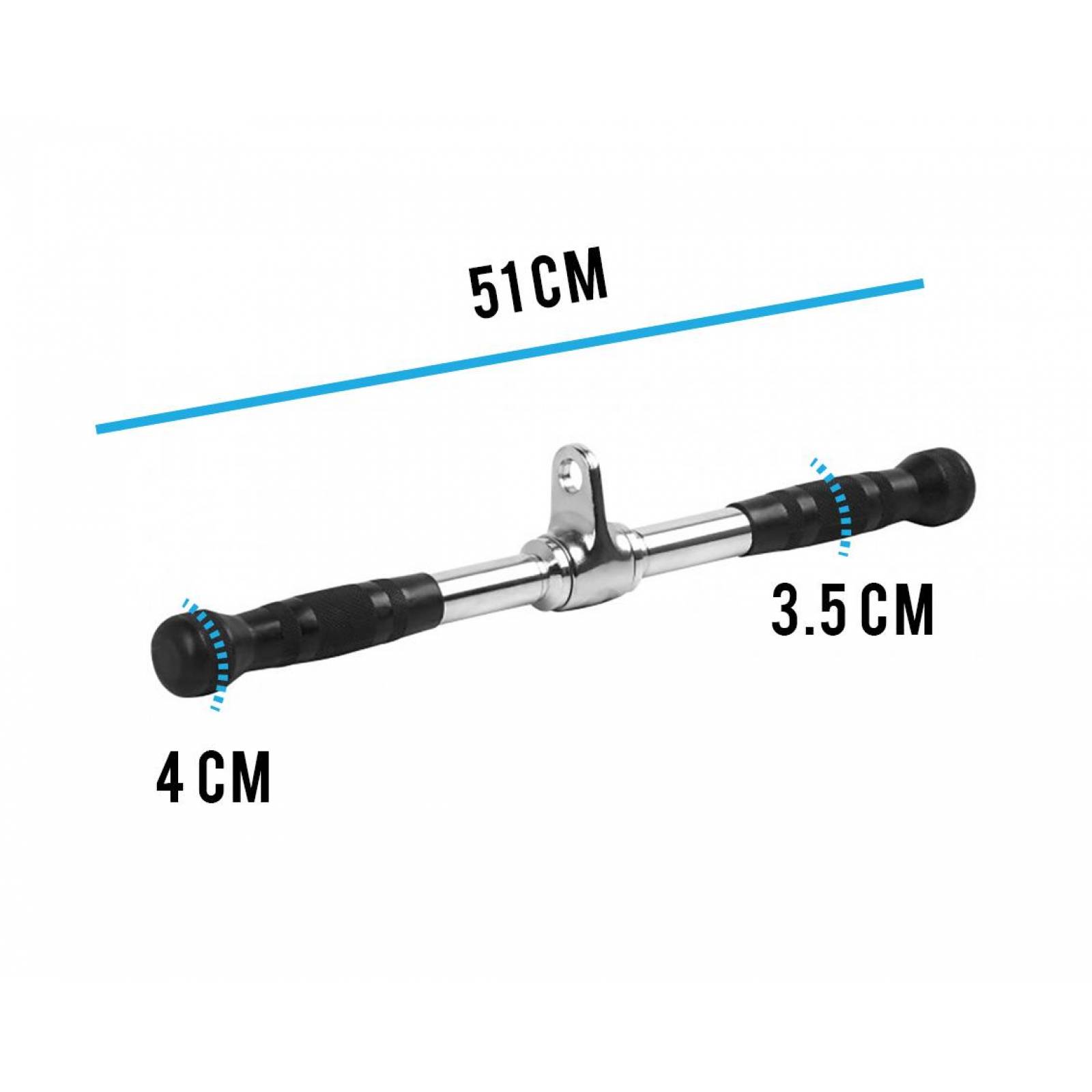 Maneral Agarradera Jaladera Recta Giratorio C/protector Gym Plateado Tamaño