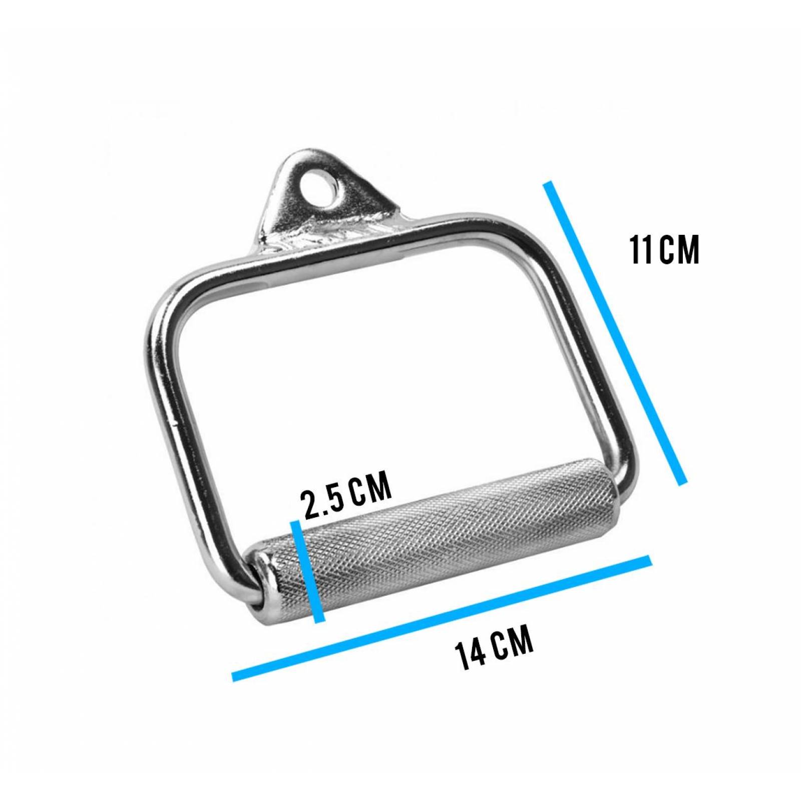 Maneral Agarradera Jaladera Tipo D Par Para Polea Gym Plateado Grande