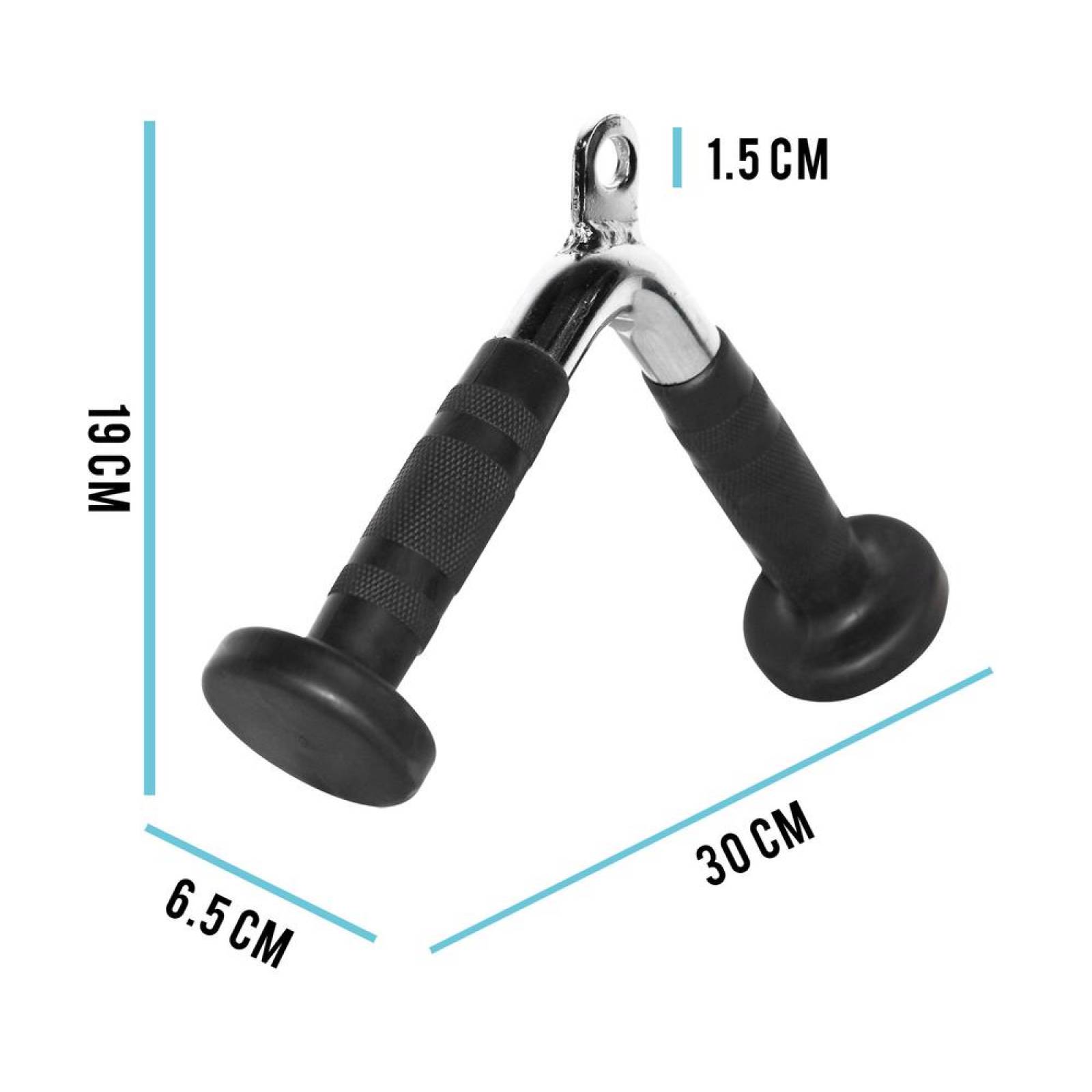 Agarradera Maneral Tipo V Cerrado Para Polea Tricep Mango Agarradera Plateado tamaño