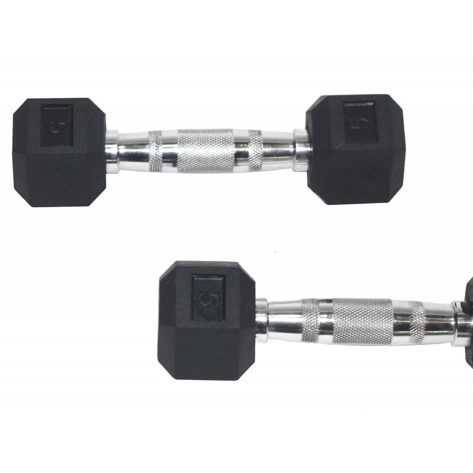Mancuernas Hexagonales 2 piezas 5lbs. Acero Neopreno Caucho Goma