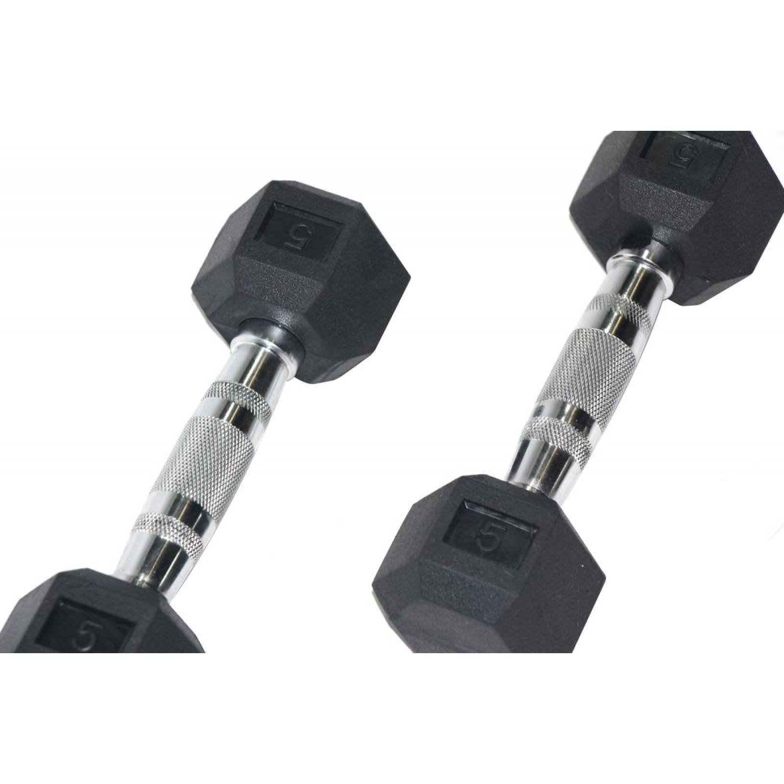 Mancuernas Hexagonales 2 piezas 5lbs. Acero Neopreno Caucho Goma
