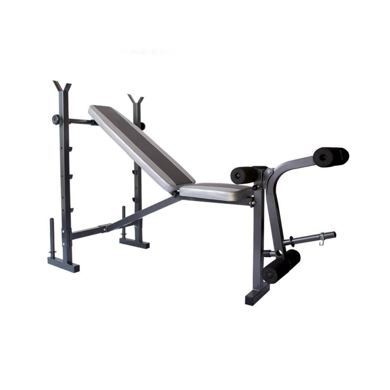 Banco Ejercicios 5 en 1 + Kit Pesas, Mancuernas 