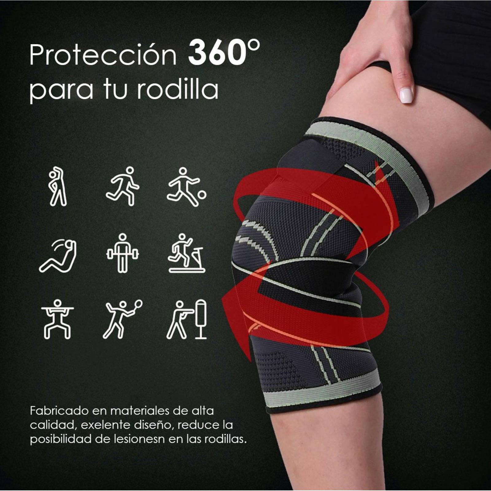 Rodillera Neopreno Para Entrenamiento Crossfit Pesas 