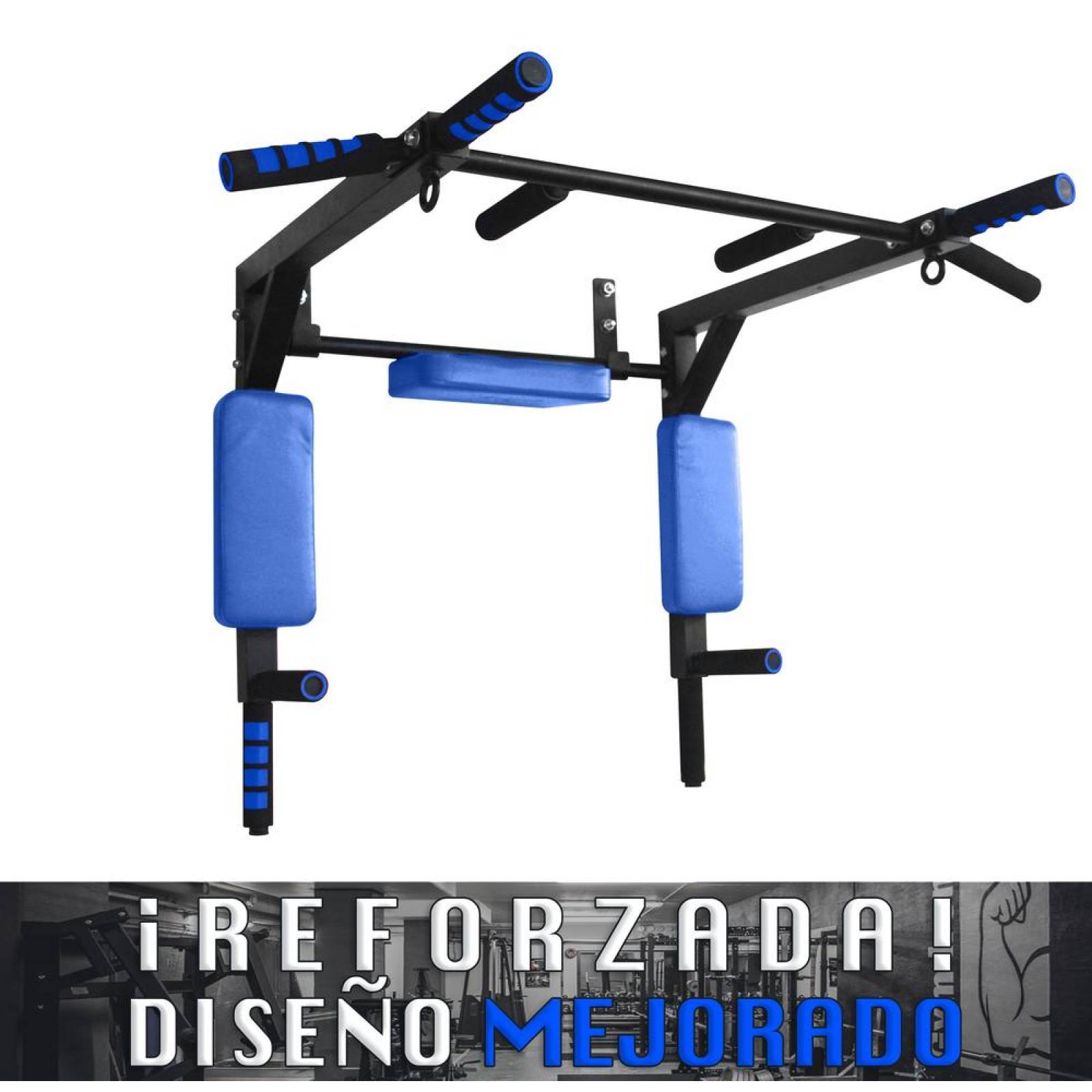 Gym Barra Para Dominadas Color 8 En 1 Uso Rudo fondos espalda uso domestico Azul Unitalla