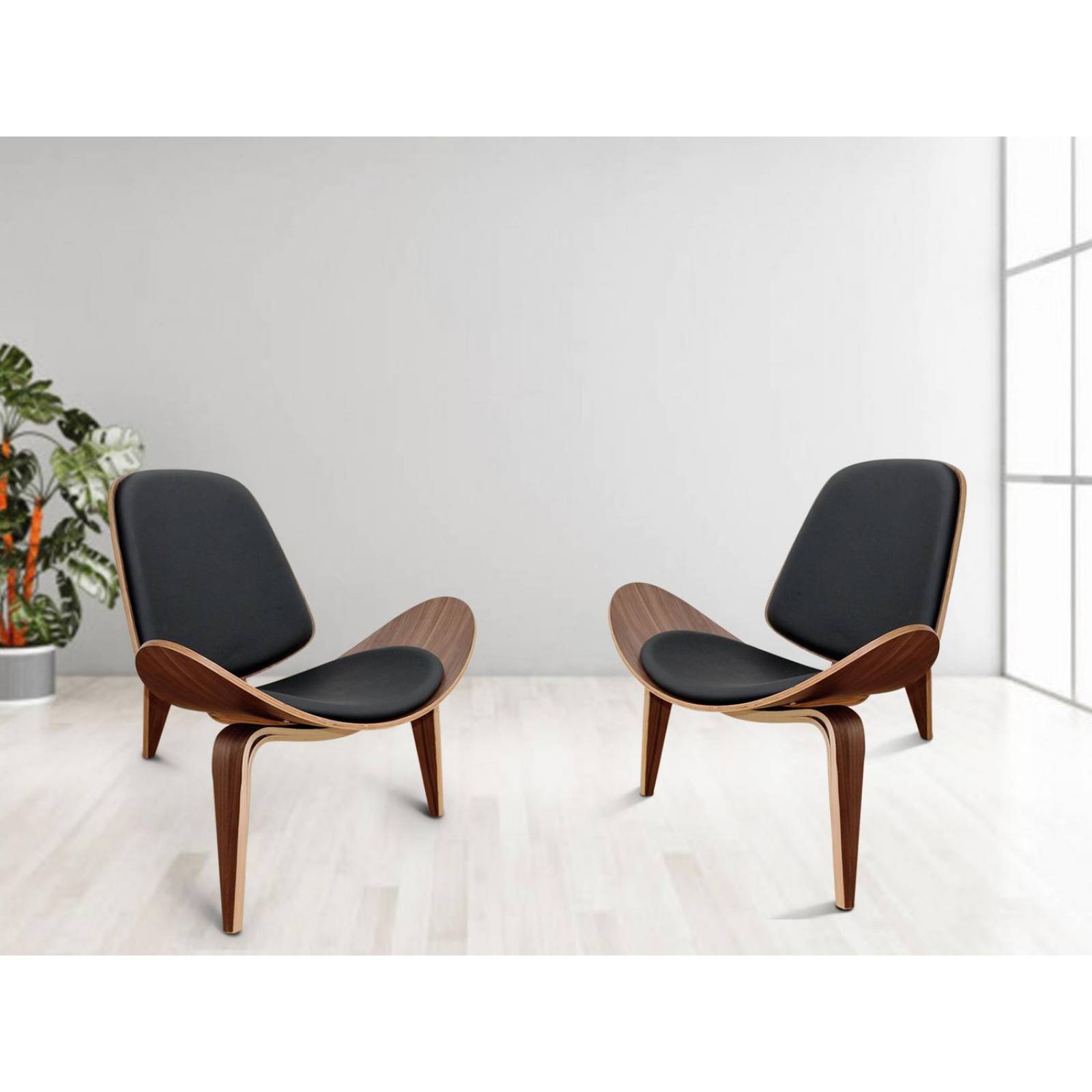 SILLA WEGNER SHELL EAMES MODERNA Café