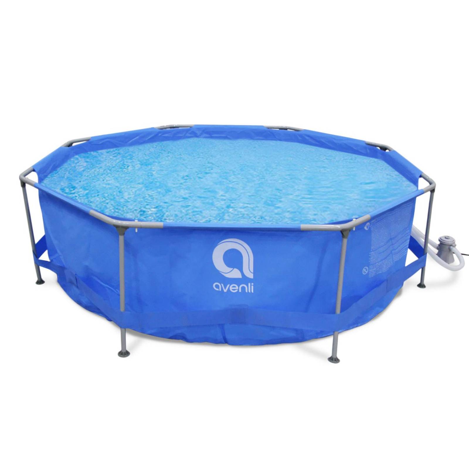 Alberca Piscina Armable Redonda Acero 306x76cm Familiar Azul
