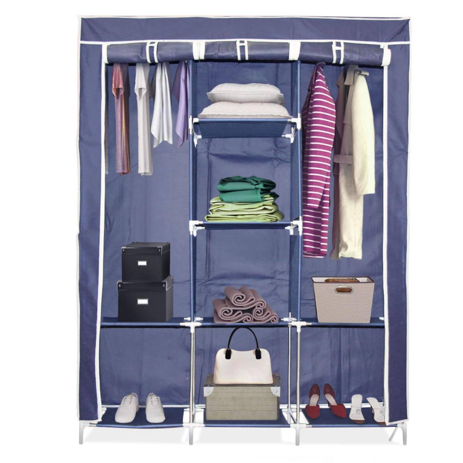 Clóset Ropero Armable Urban Design, Portátil con Entrepaños Azul